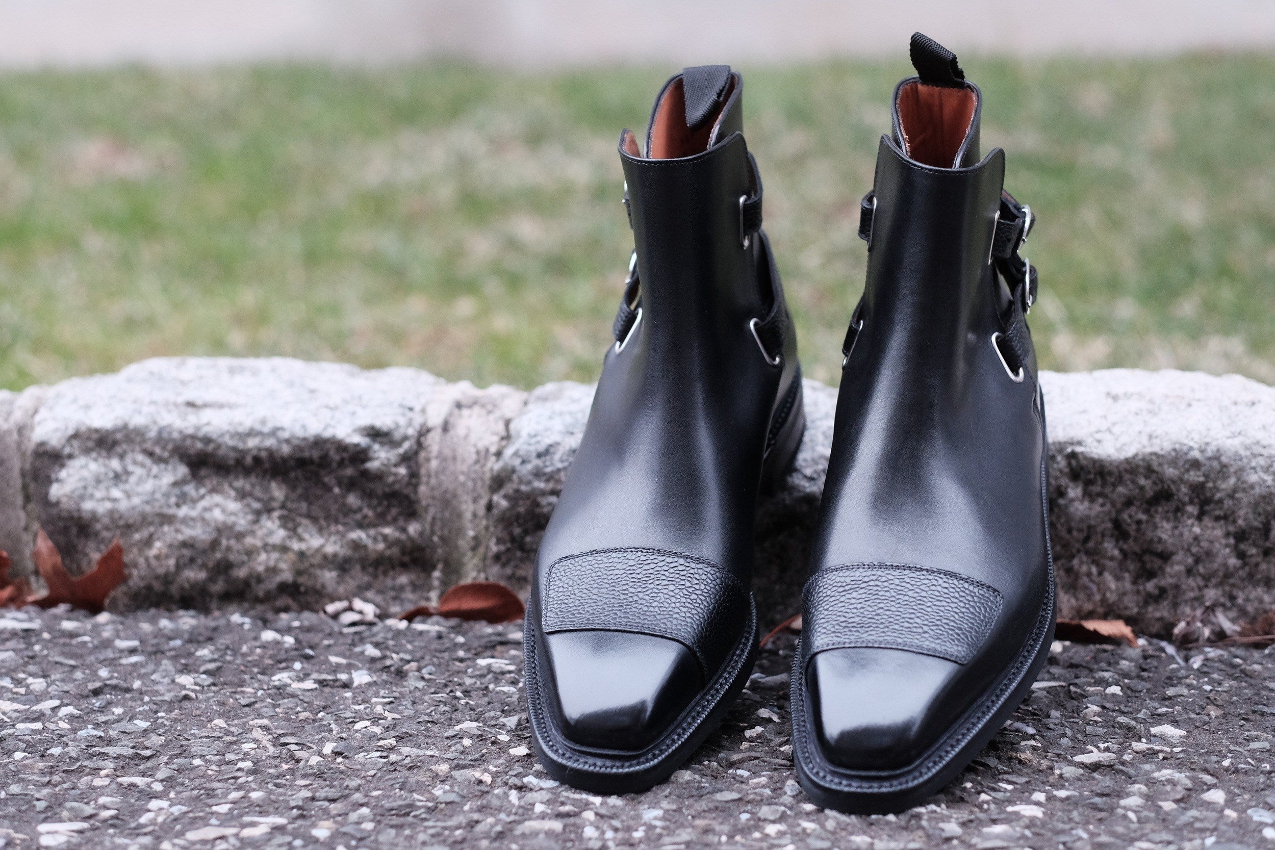 Barbosa - MTO - Black Calf / Black Grain - MGF Last - Double Country Rubber Sole - Storm Welt-Made To Order Jodhpur Boots-J.FitzPatrick Footwear