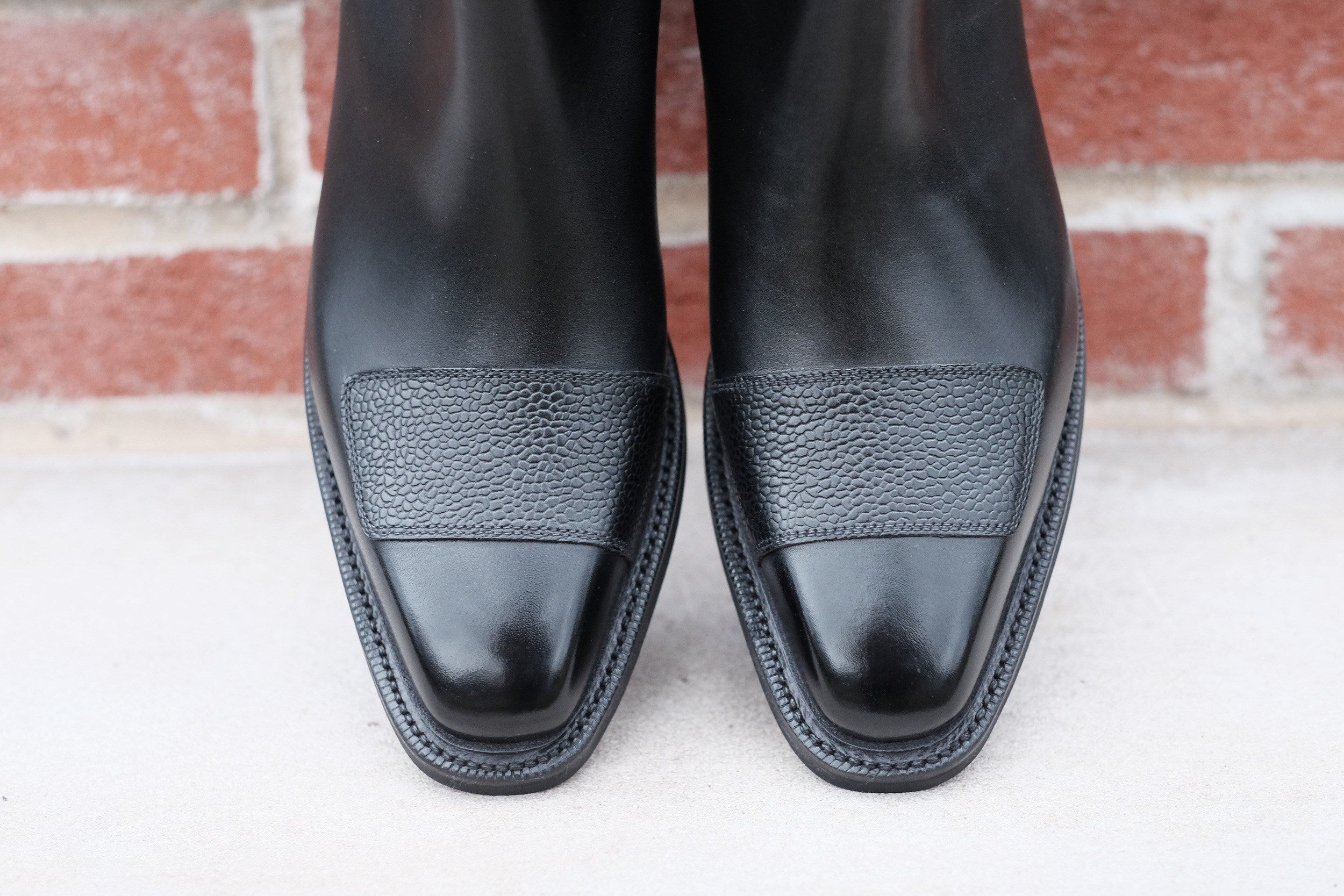 Barbosa - MTO - Black Calf / Black Grain - MGF Last - Double Country Rubber Sole - Storm Welt-Made To Order Jodhpur Boots-J.FitzPatrick Footwear