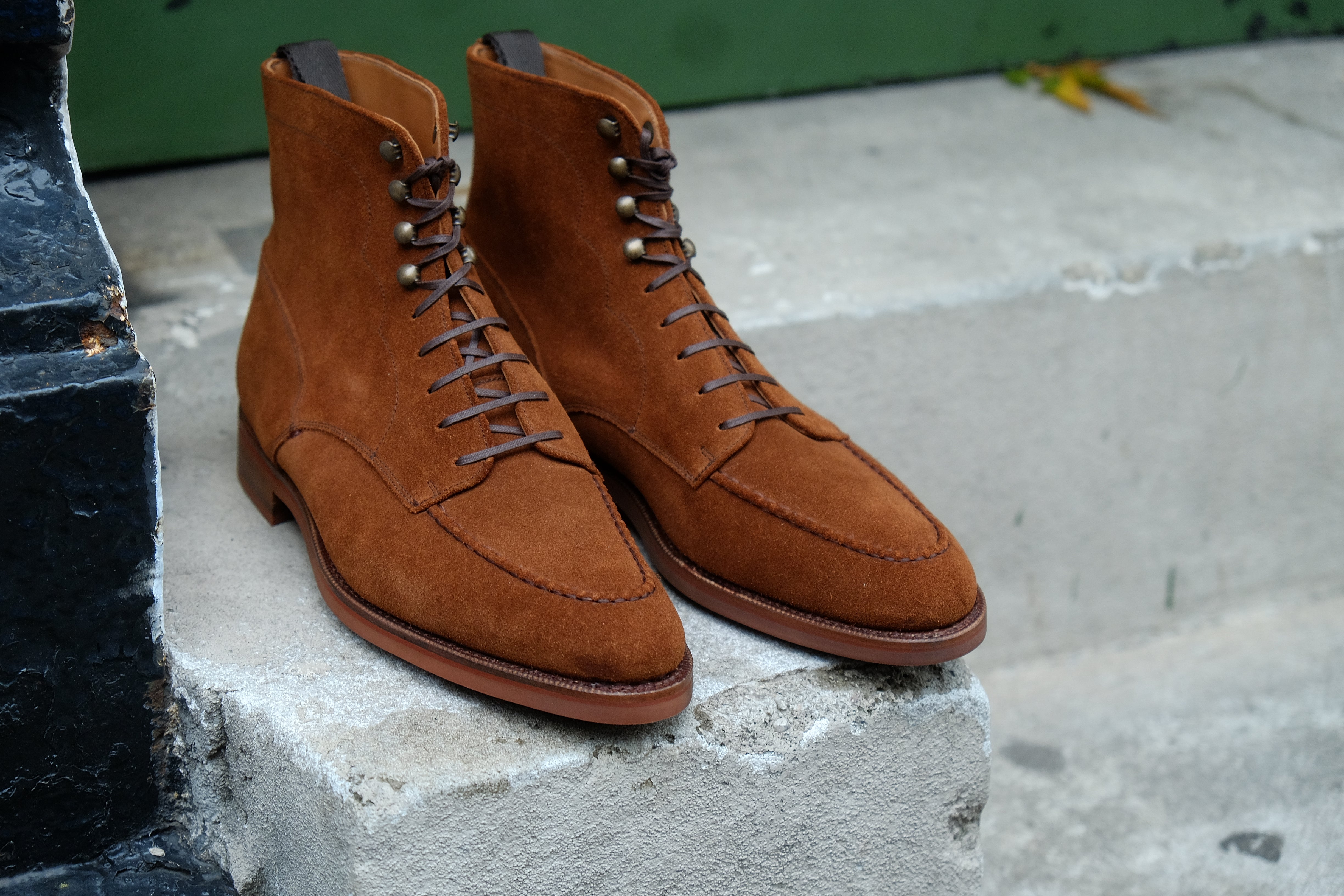 Bremerton - MTO - Snuff Suede - TMG Last - Single Brick Country Rubber Sole-Made To Order Lace Laceup Boots-J.FitzPatrick Footwear