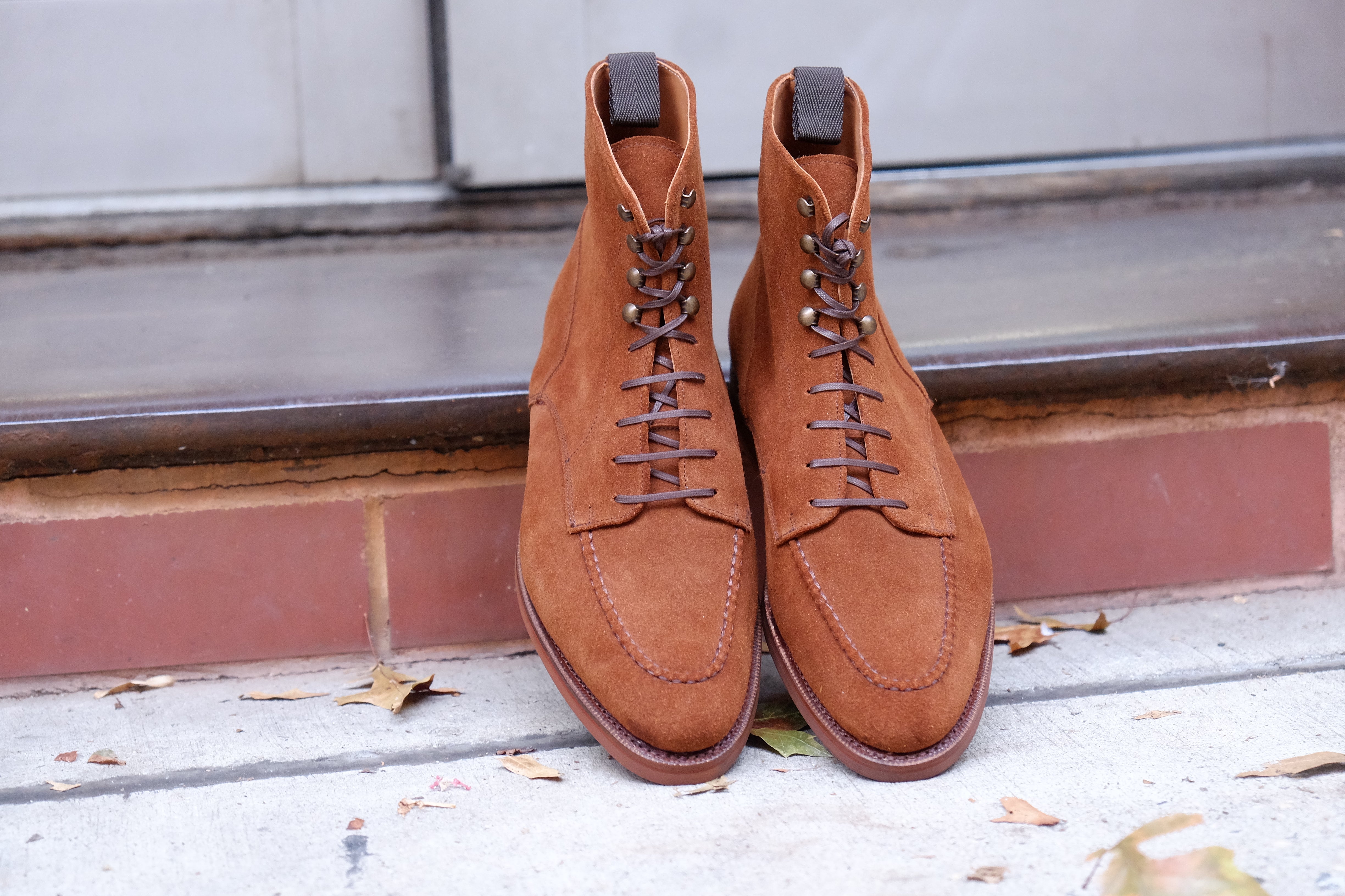 Bremerton - MTO - Snuff Suede - TMG Last - Single Brick Country Rubber Sole-Made To Order Lace Laceup Boots-J.FitzPatrick Footwear