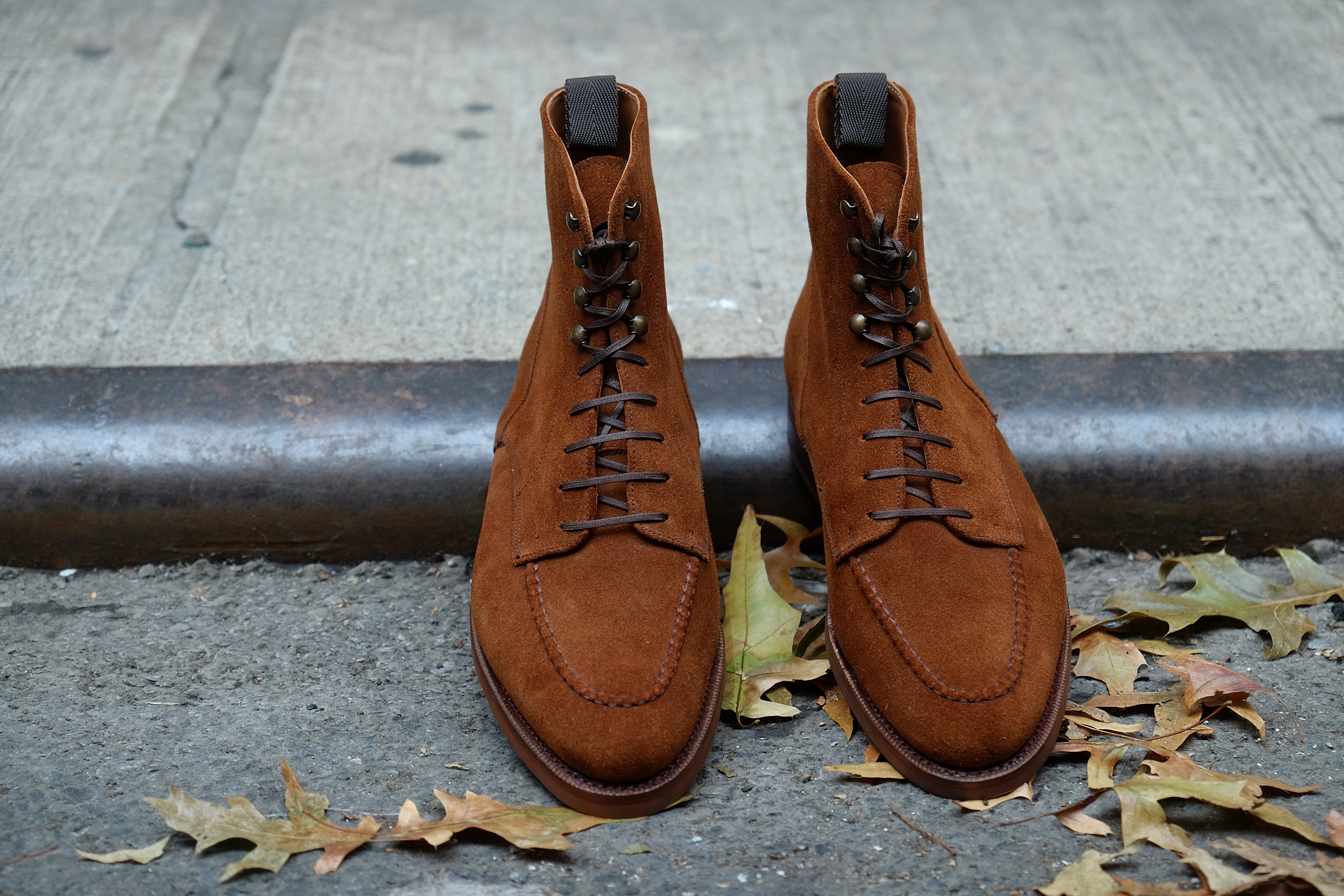 Bremerton - MTO - Snuff Suede - TMG Last - Single Brick Country Rubber Sole-Made To Order Lace Laceup Boots-J.FitzPatrick Footwear