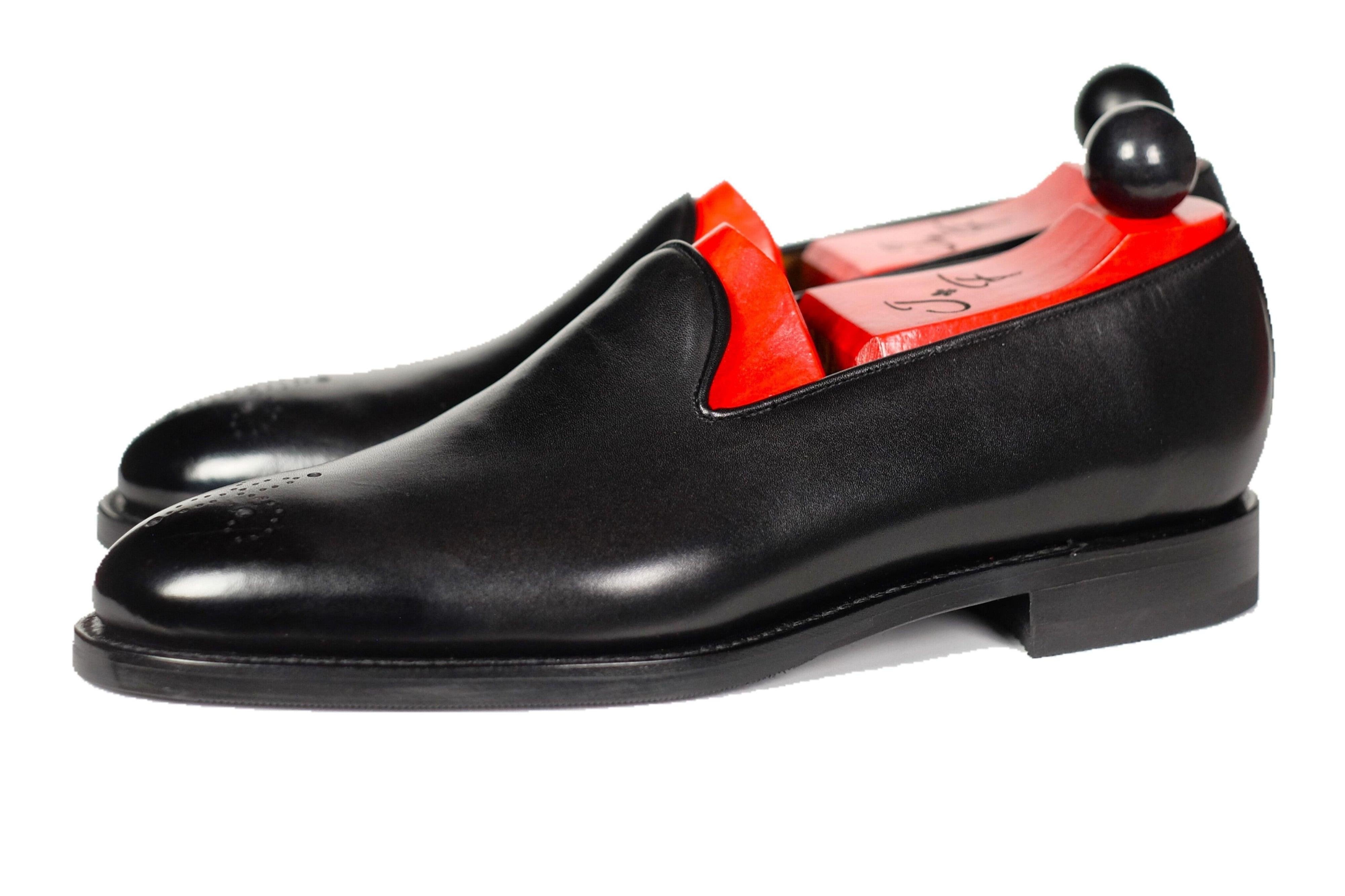 Chelan - Black Calf-Slipper Loafers-J.FitzPatrick Footwear