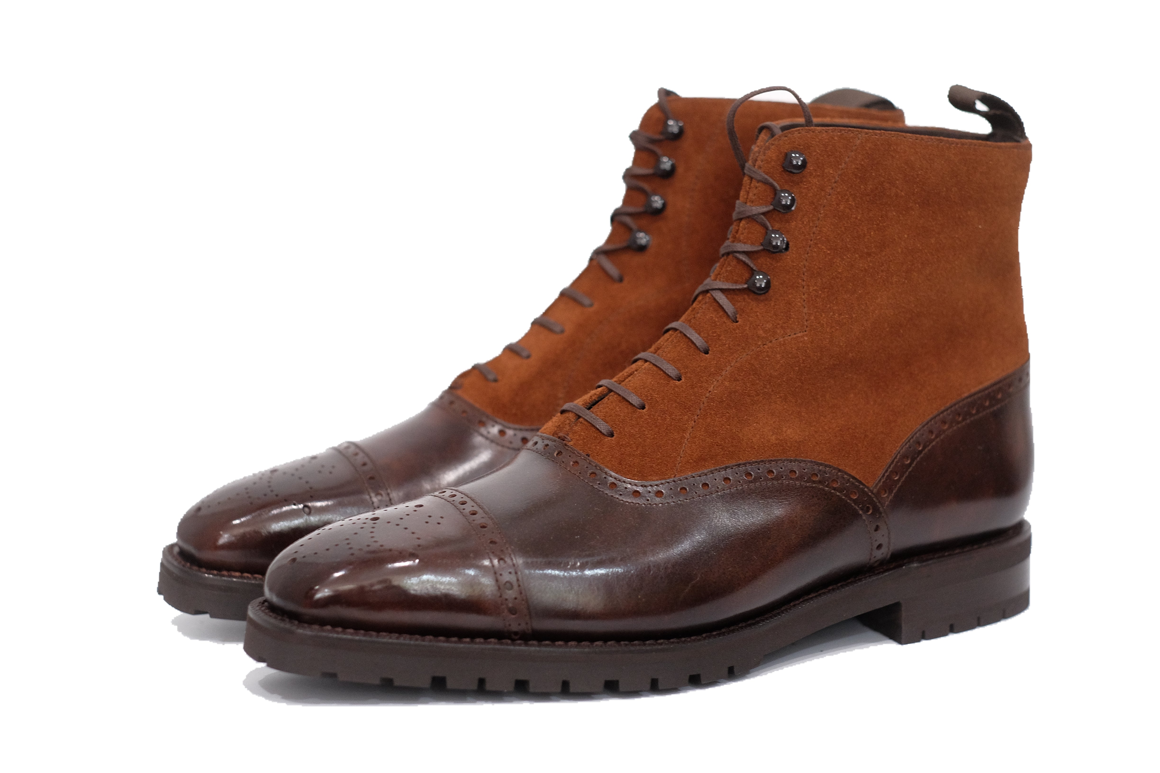 David - MTO - Dark Brown Museum Calf / Snuff Suede - MGF Last - Commando Sole-Made To Order Boot Lace Laceup Oxford Balmoral-J.FitzPatrick Footwear