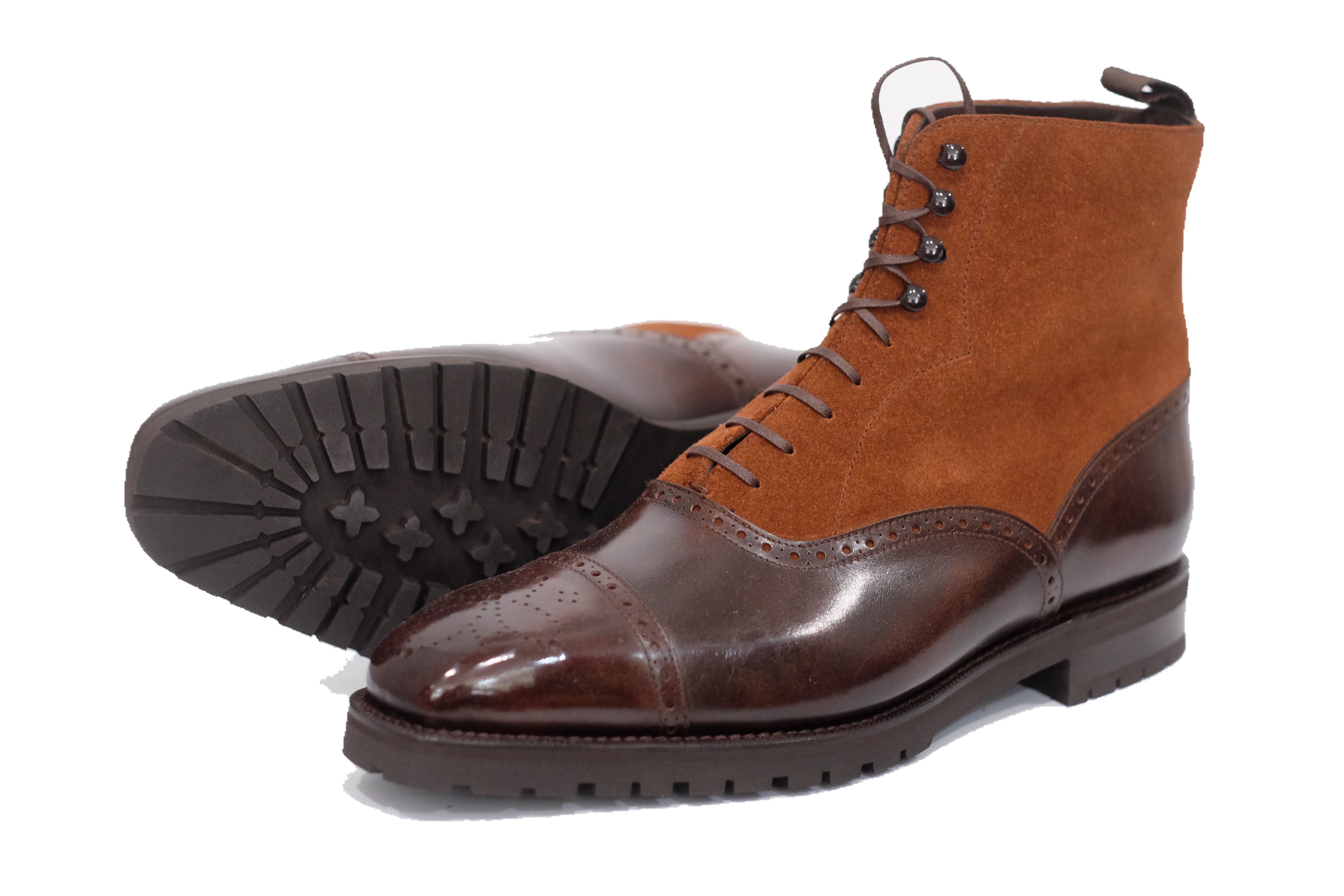 David - MTO - Dark Brown Museum Calf / Snuff Suede - MGF Last - Commando Sole-Made To Order Boot Lace Laceup Oxford Balmoral-J.FitzPatrick Footwear