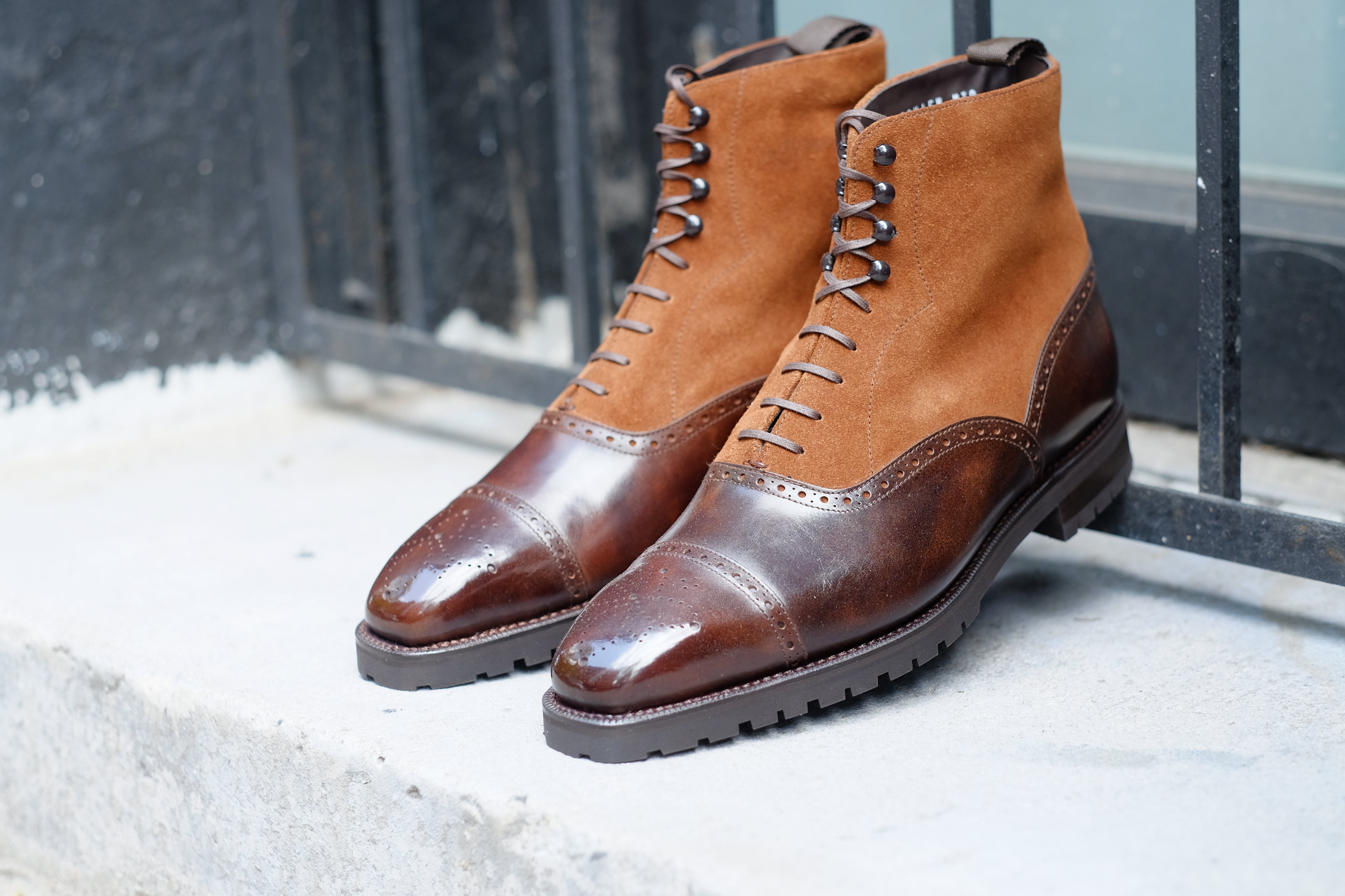 David - MTO - Dark Brown Museum Calf / Snuff Suede - MGF Last - Commando Sole-Made To Order Boot Lace Laceup Oxford Balmoral-J.FitzPatrick Footwear