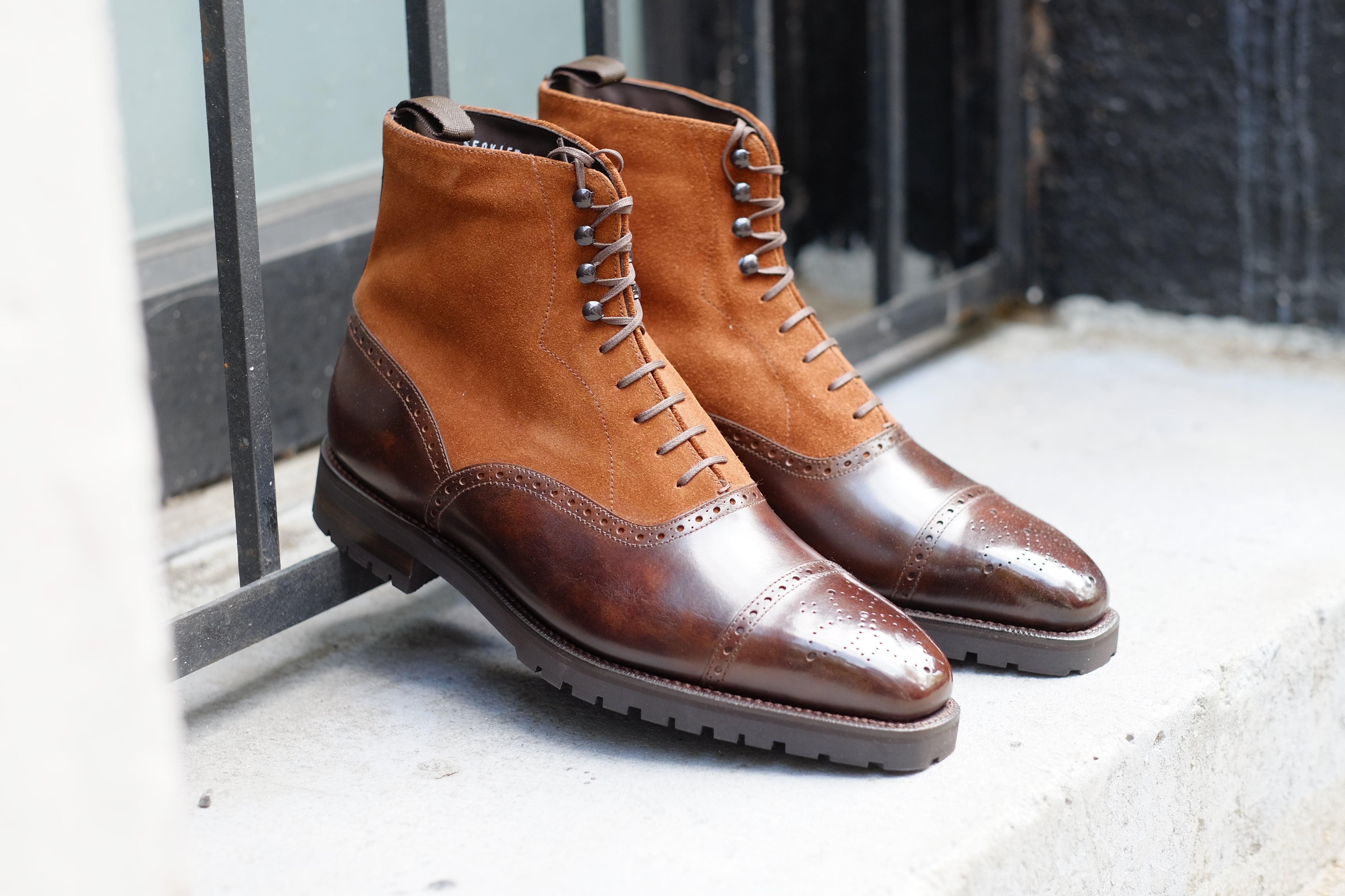 David - MTO - Dark Brown Museum Calf / Snuff Suede - MGF Last - Commando Sole-Made To Order Boot Lace Laceup Oxford Balmoral-J.FitzPatrick Footwear