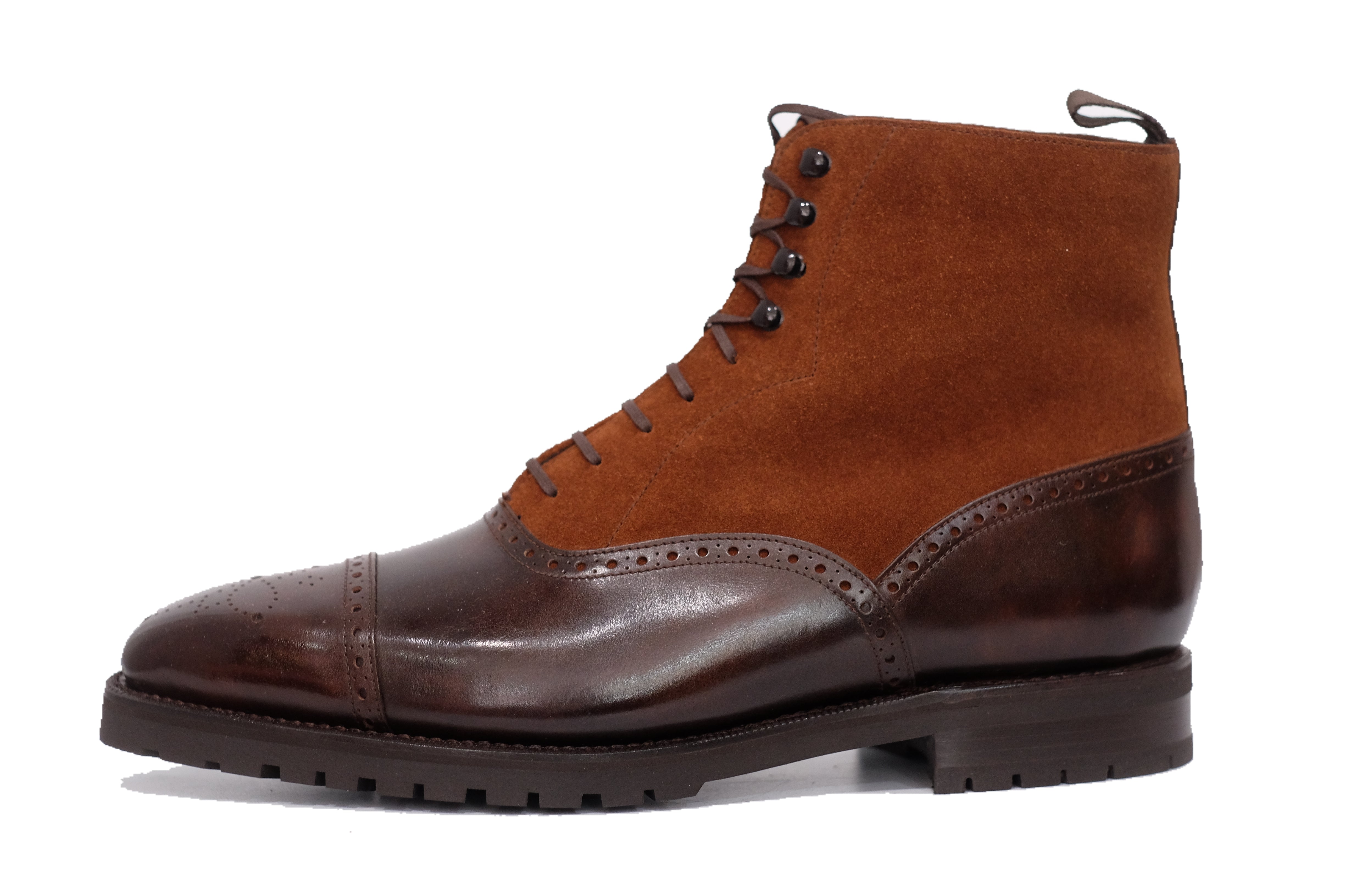 David - MTO - Dark Brown Museum Calf / Snuff Suede - MGF Last - Commando Sole-Made To Order Boot Lace Laceup Oxford Balmoral-J.FitzPatrick Footwear