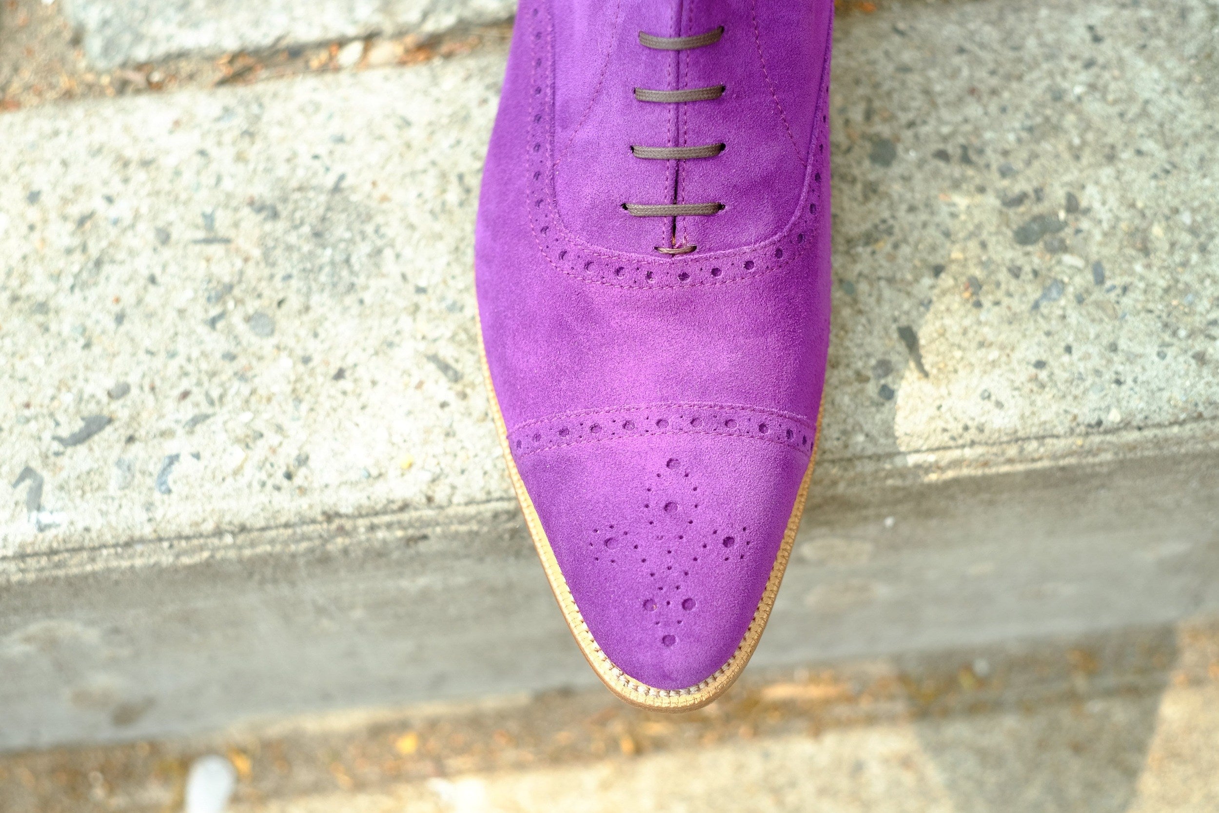 David - MTO - Purple Suede - JKF Last - Single Leather Sole-Made To Order Boot Lace Laceup Oxford Balmoral-J.FitzPatrick Footwear