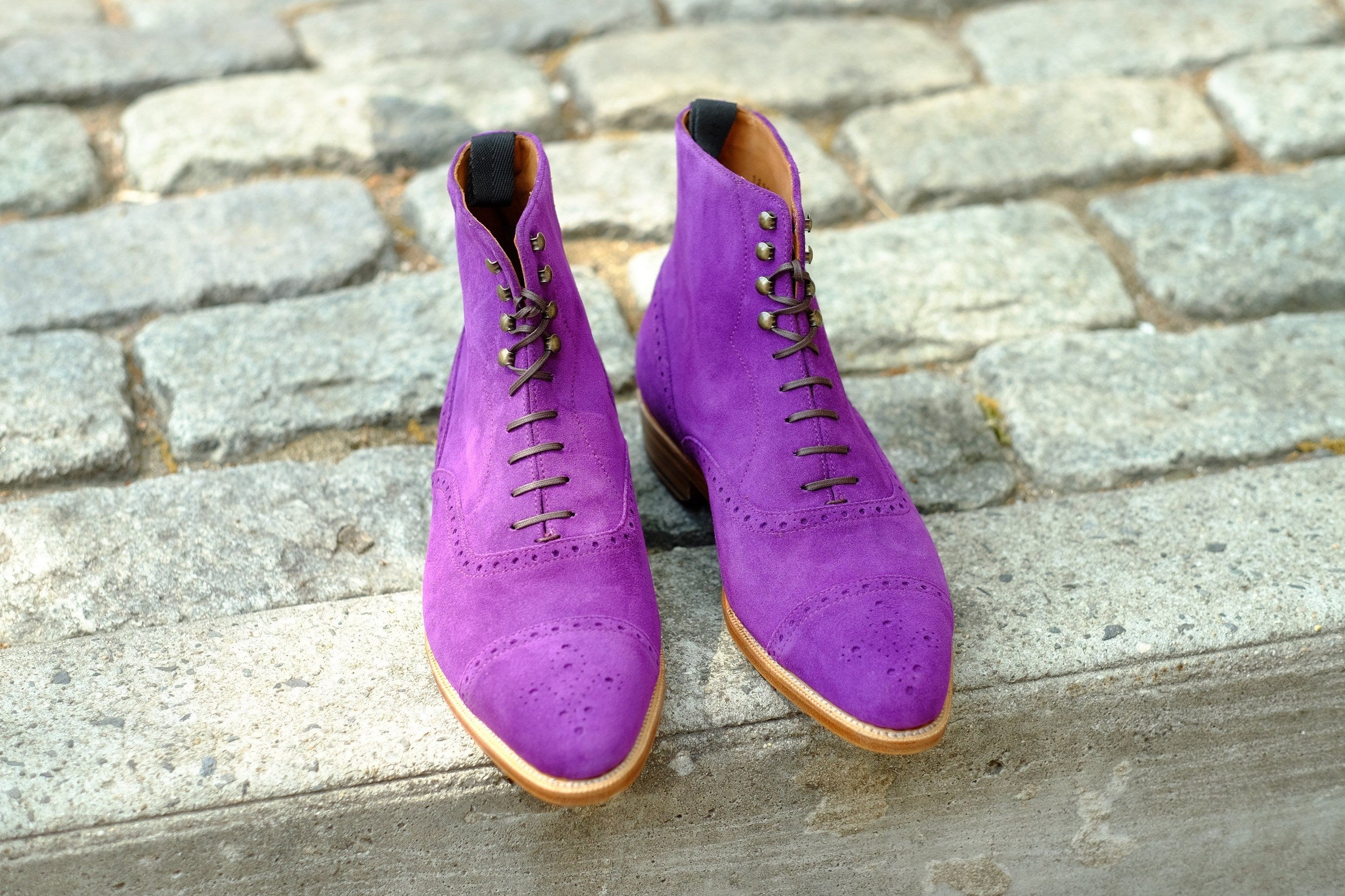 David - MTO - Purple Suede - JKF Last - Single Leather Sole-Made To Order Boot Lace Laceup Oxford Balmoral-J.FitzPatrick Footwear