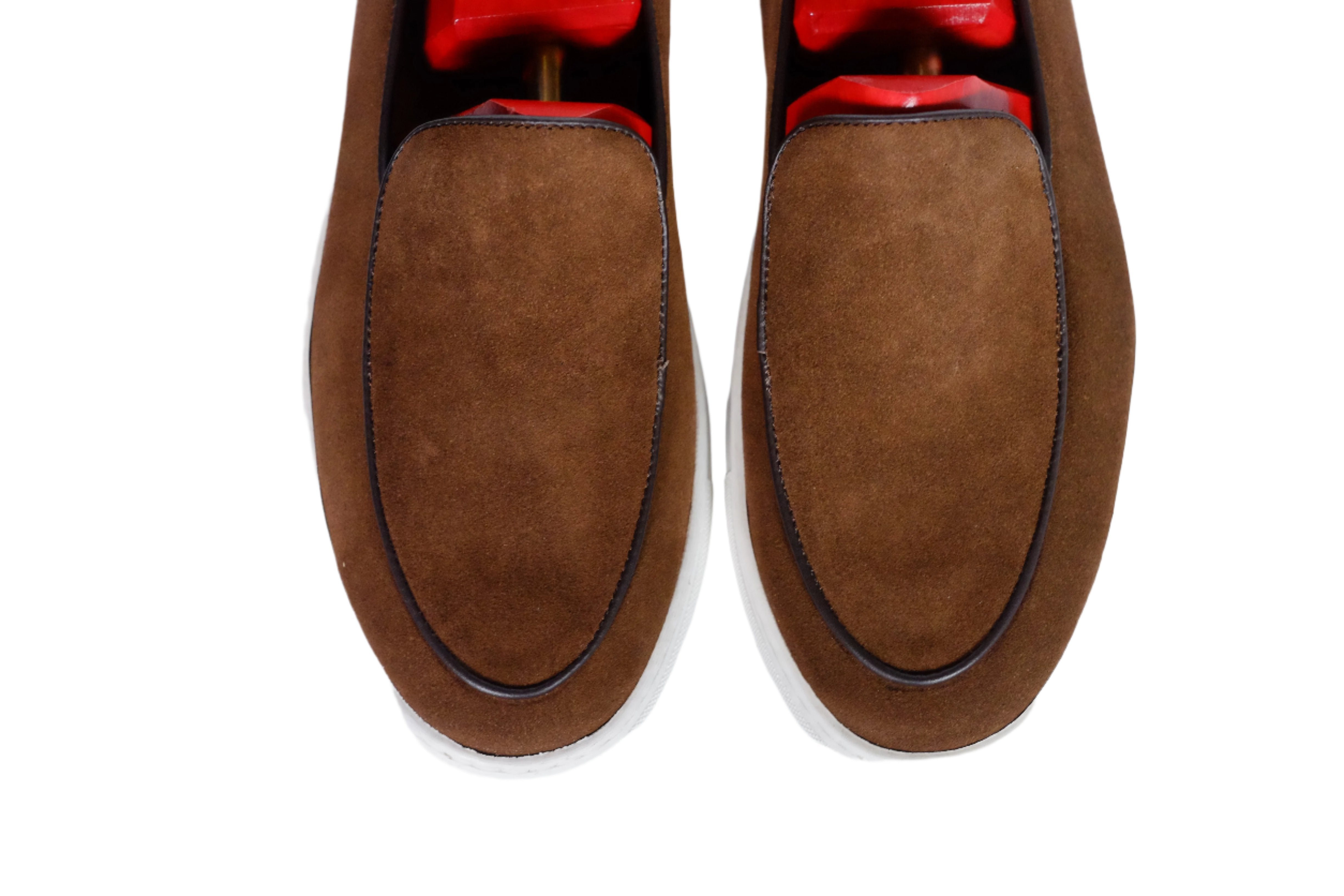 Ellensburg - Brown Suede / Brown Calf Piping - PRE SALE-Slip On Sneakers-J.FitzPatrick Footwear