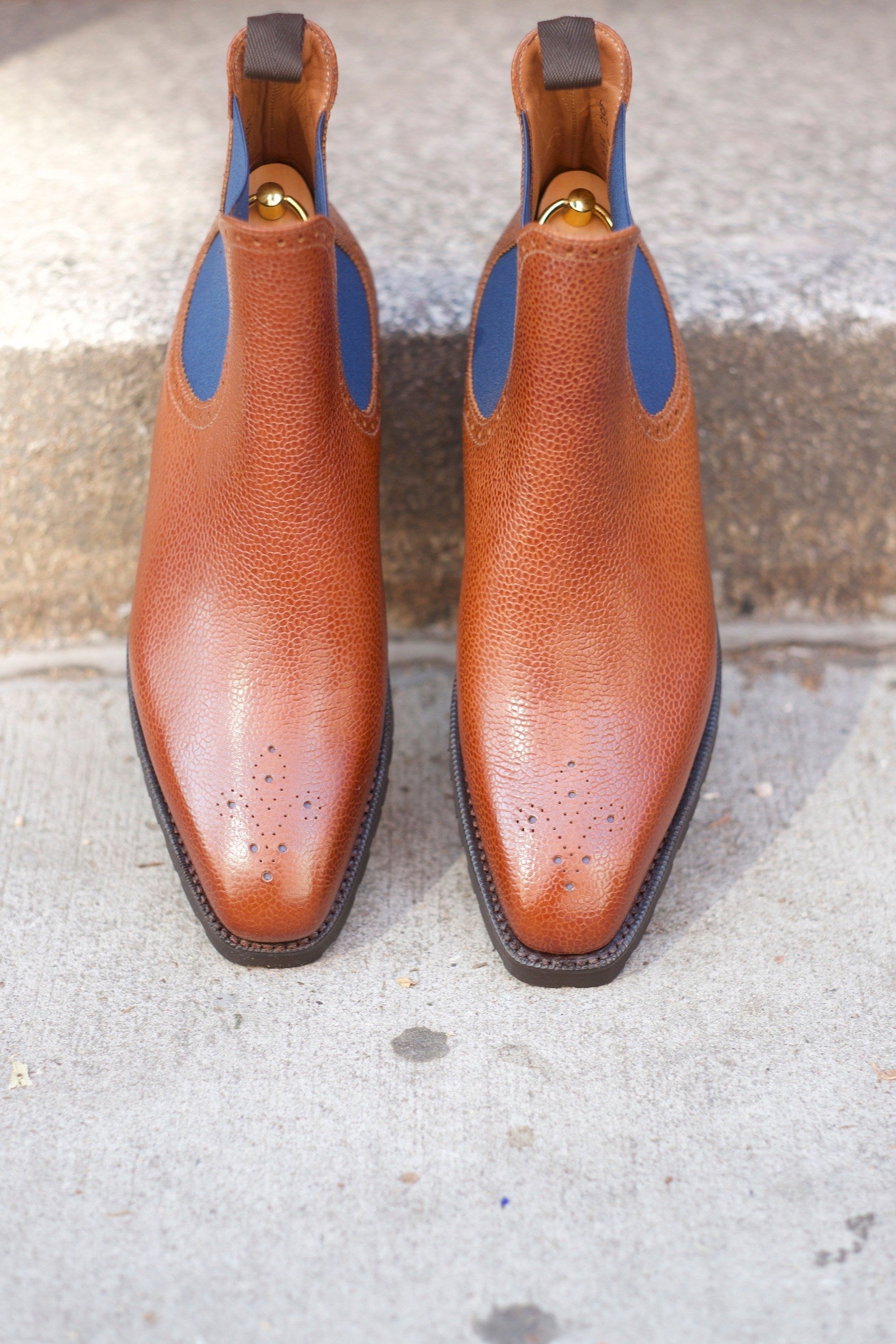 Fairmont - MTO - Tan Soft Grain / Blue Gore - MGF Last - Commando Sole-Made To Order Chelsea Boots-J.FitzPatrick Footwear