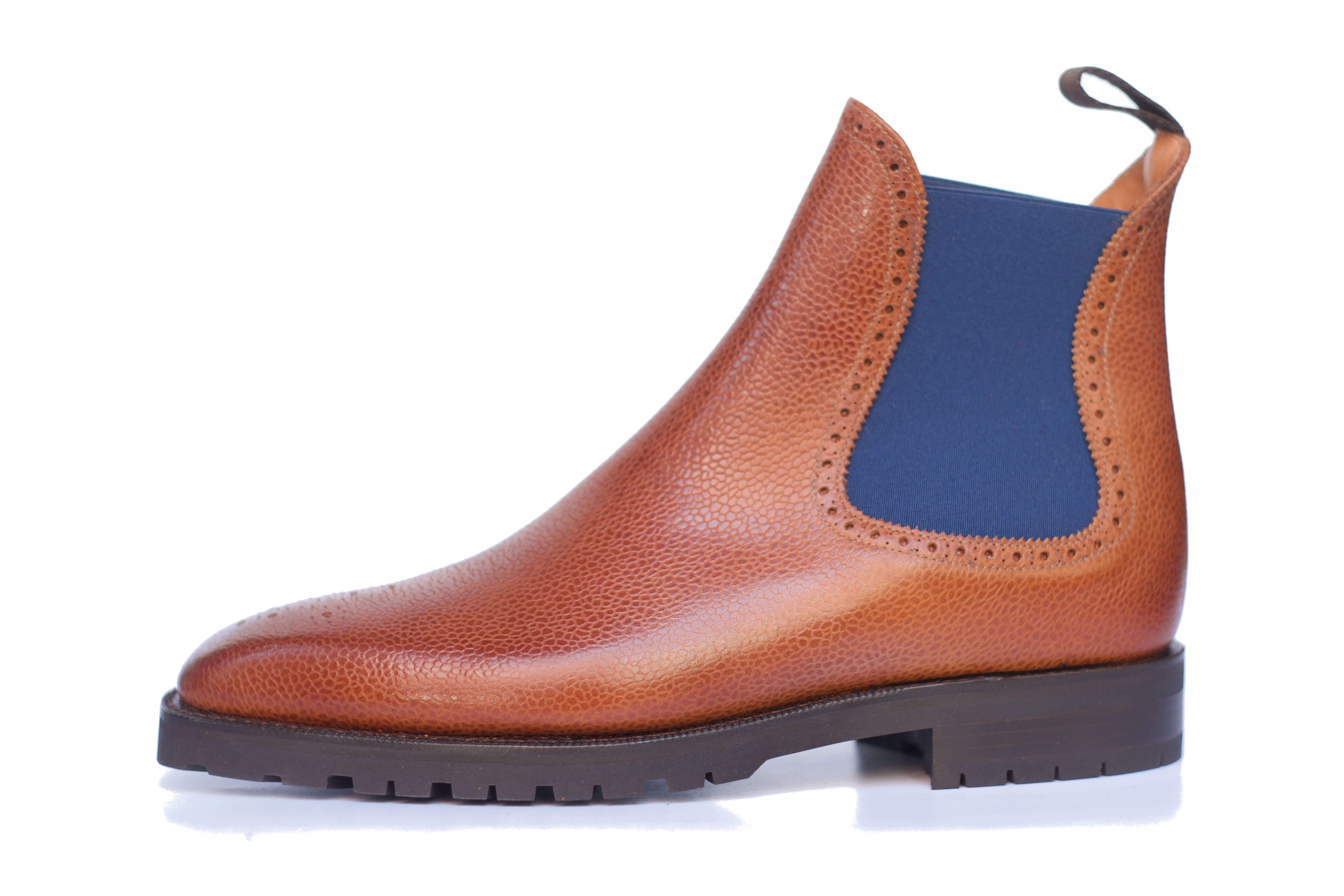 Fairmont - MTO - Tan Soft Grain / Blue Gore - MGF Last - Commando Sole-Made To Order Chelsea Boots-J.FitzPatrick Footwear