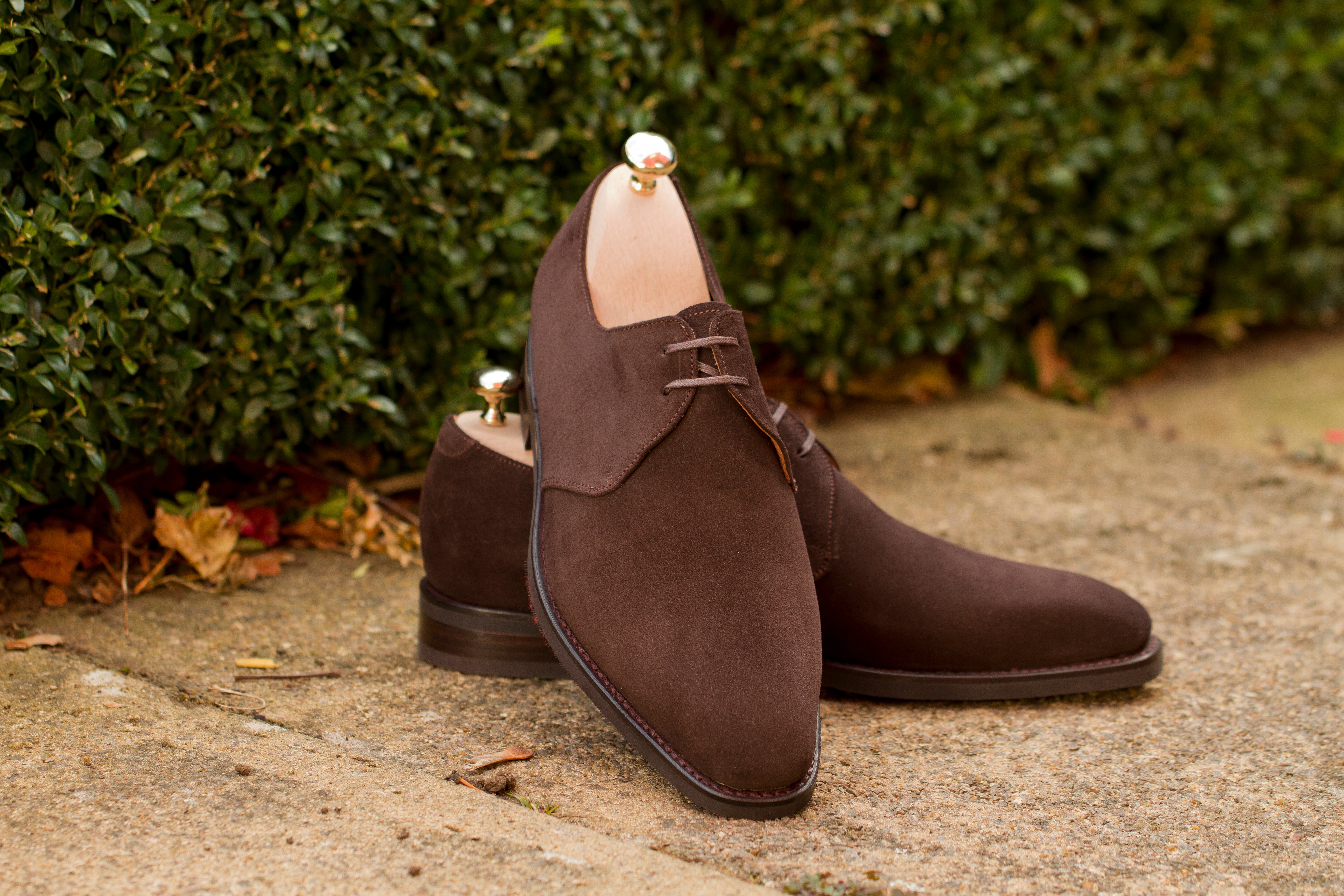 Fremont - MTO - Bitter Chocolate Suede-Made To Order Derbies Derby Two Eyelet-J.FitzPatrick Footwear