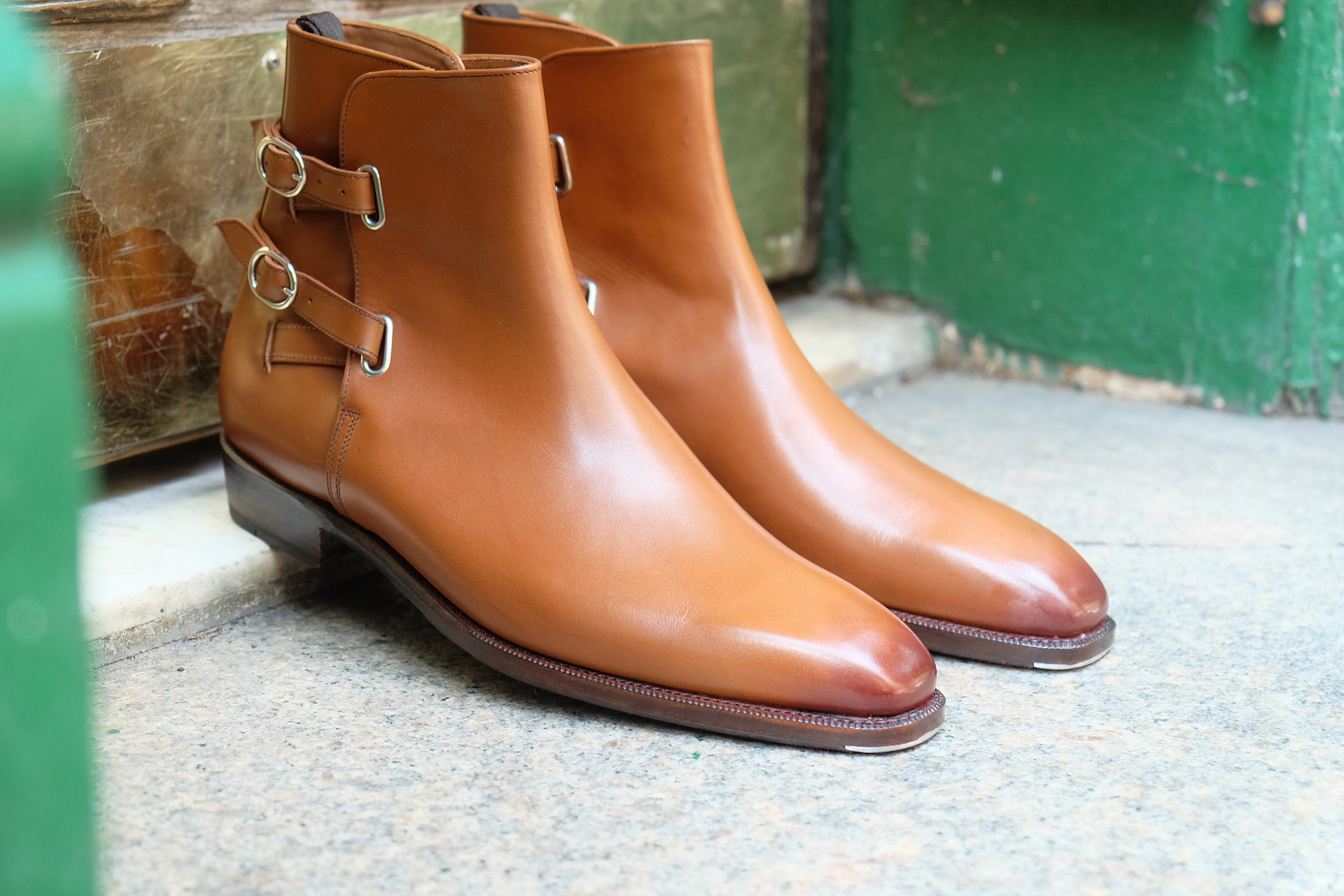 Genesee - MTO - Burnished Tan Calf - MGF Last - Single Leather Sole-Made To Order Jodhpur Boots-J.FitzPatrick Footwear