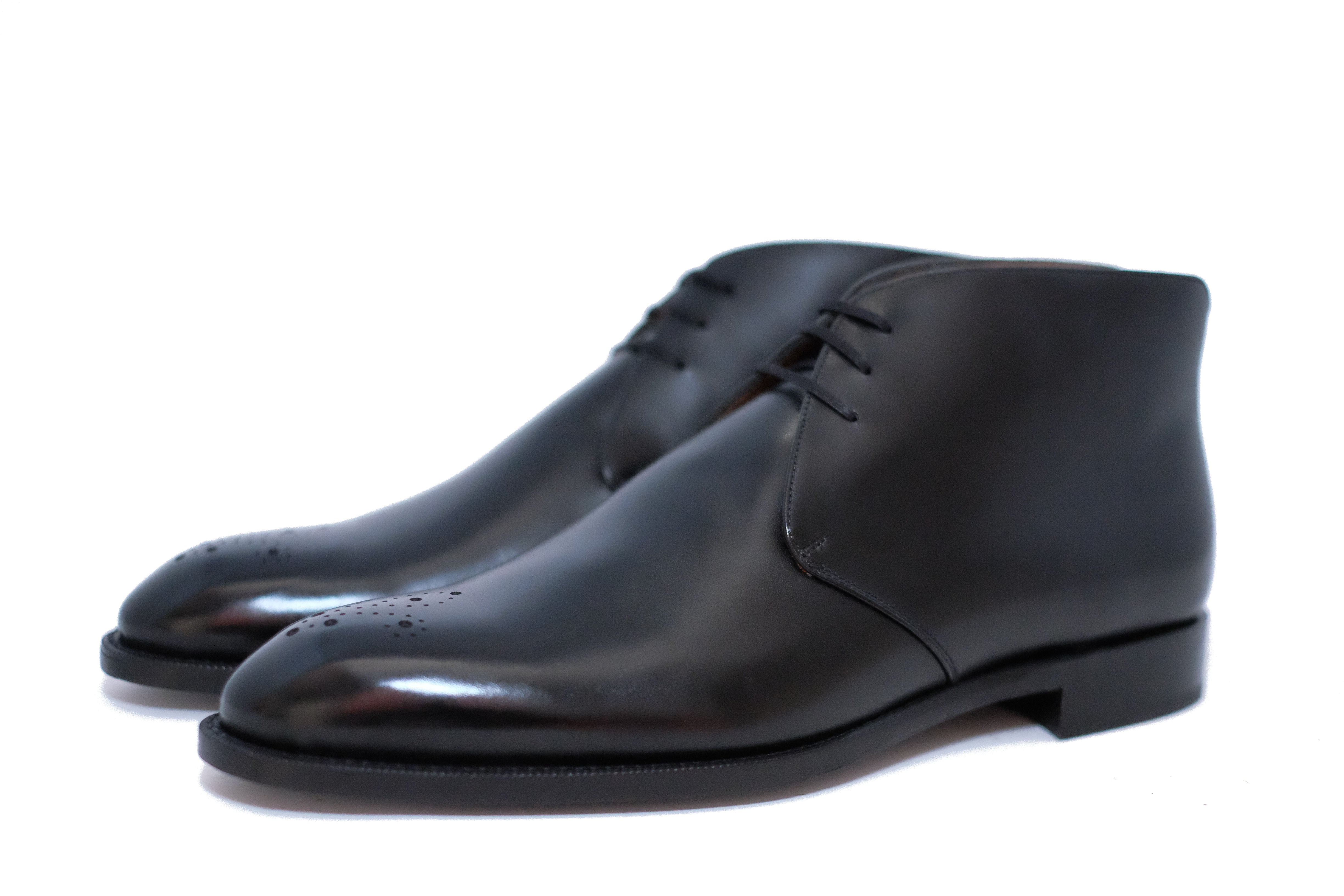 Georgetown - MTO - Black Calf - NGT Last - Single Leather Sole-Made To Order Chukka Boots-J.FitzPatrick Footwear