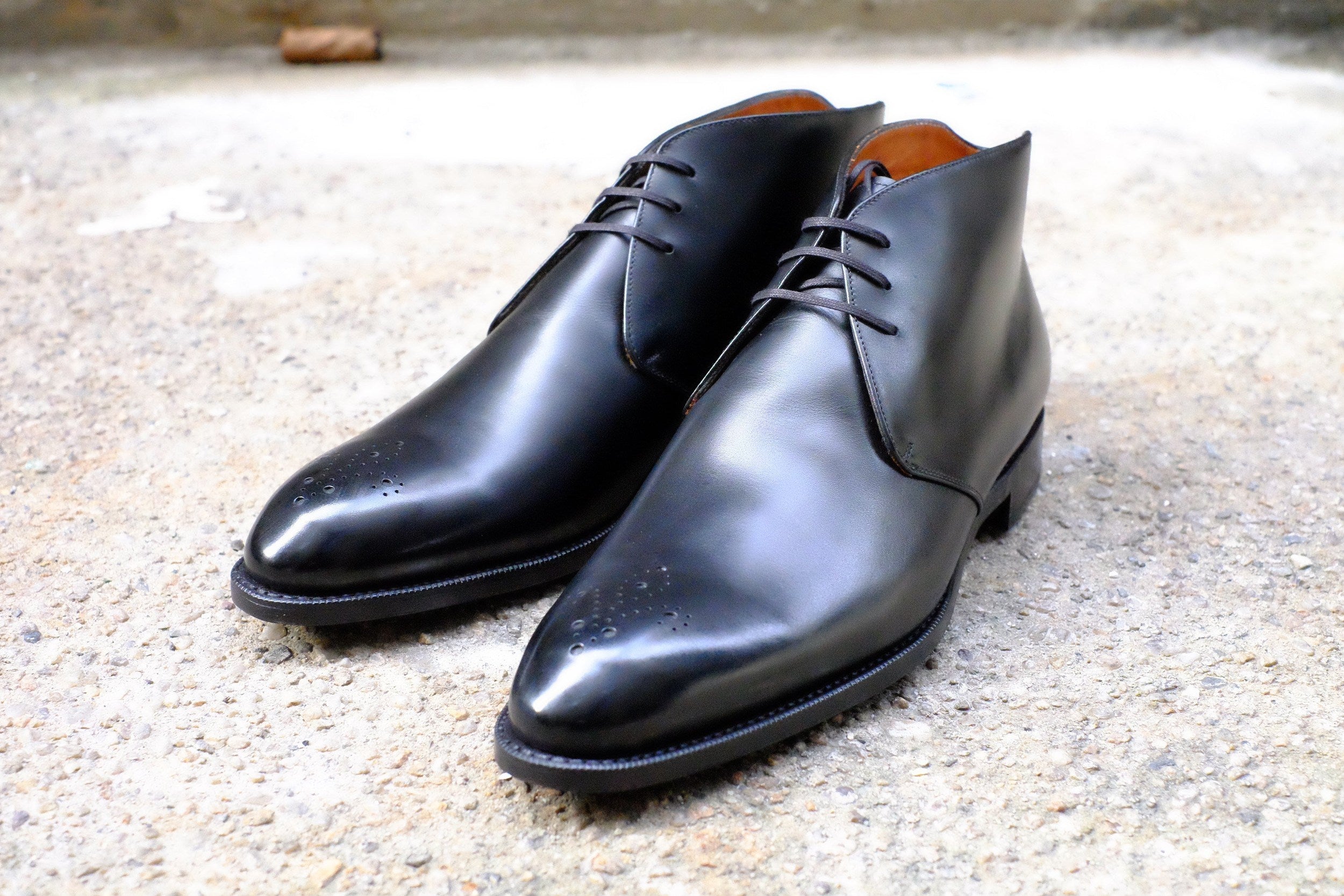 Georgetown - MTO - Black Calf - NGT Last - Single Leather Sole-Made To Order Chukka Boots-J.FitzPatrick Footwear