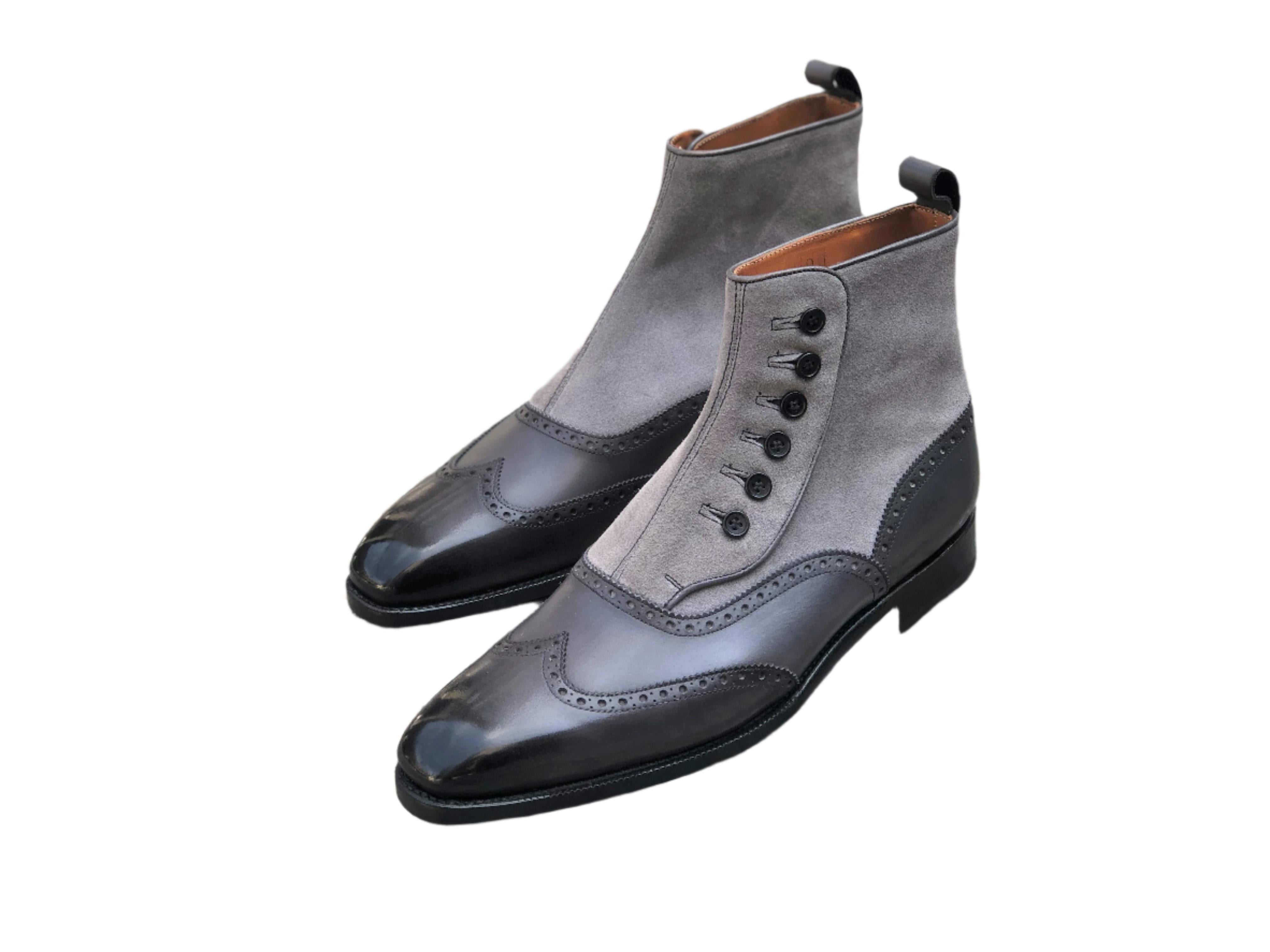 Grandview - MTO - Shaded Grey Calf / Light Grey Suede - MGF Last - Single Leather Sole-Made To Order-J.FitzPatrick Footwear