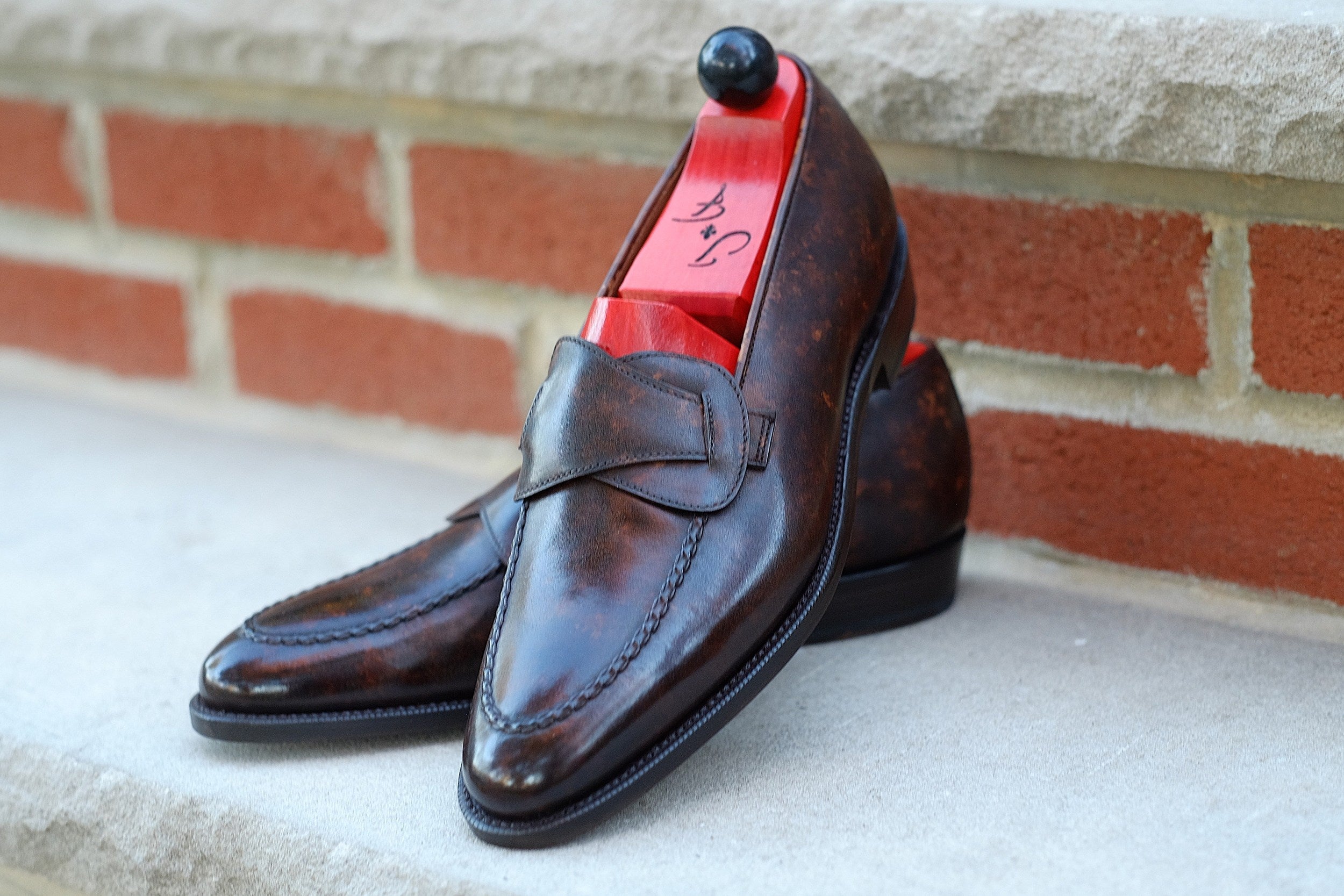 Hawthorne - Dark Brown Marble Patina - PRE ORDER-Butterfly Loafers-J.FitzPatrick Footwear