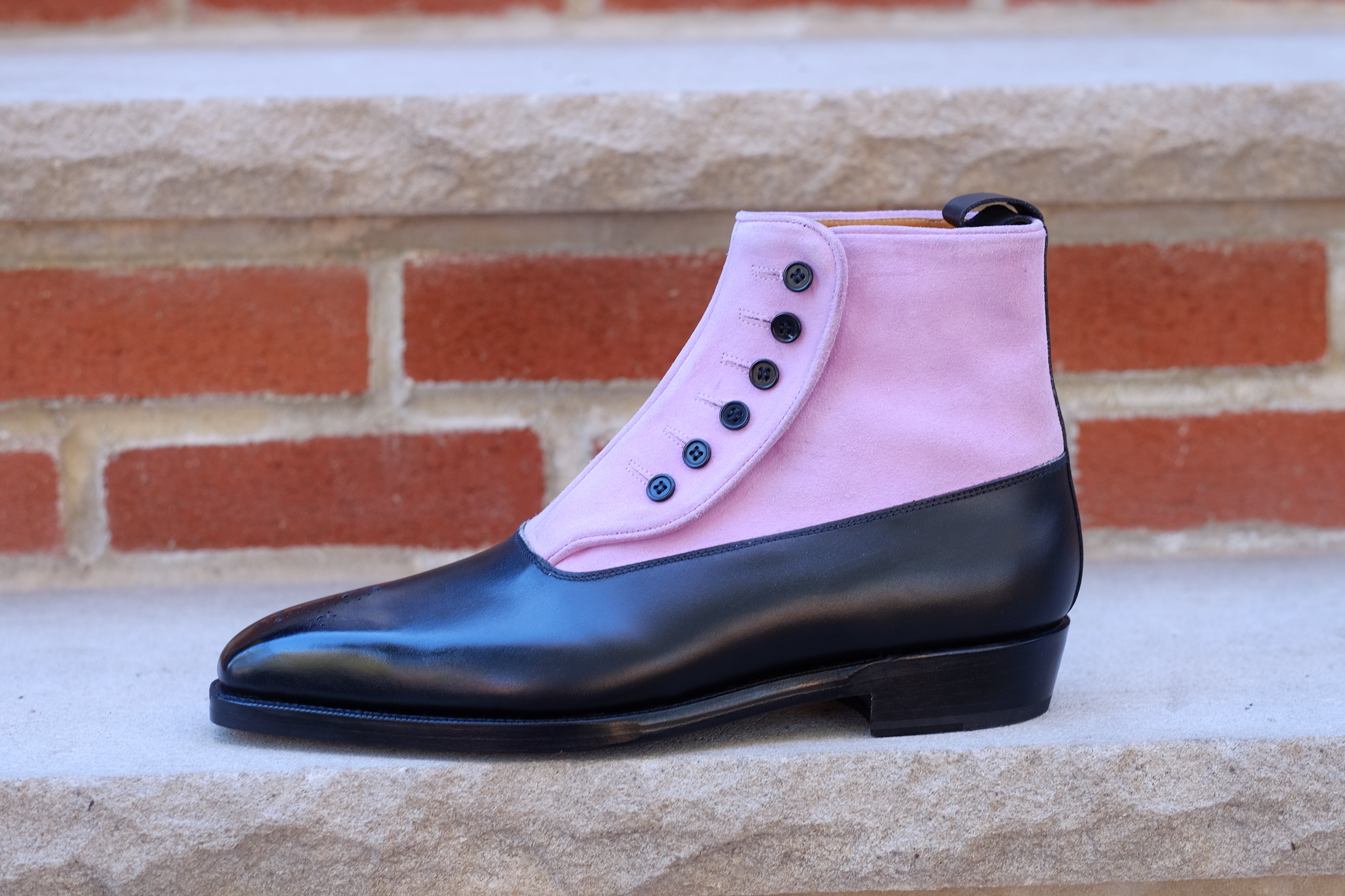 High Point - MTO - Black Calf / Blush Suede - MGF Last - Double Leather Sole-Made To Order-J.FitzPatrick Footwear