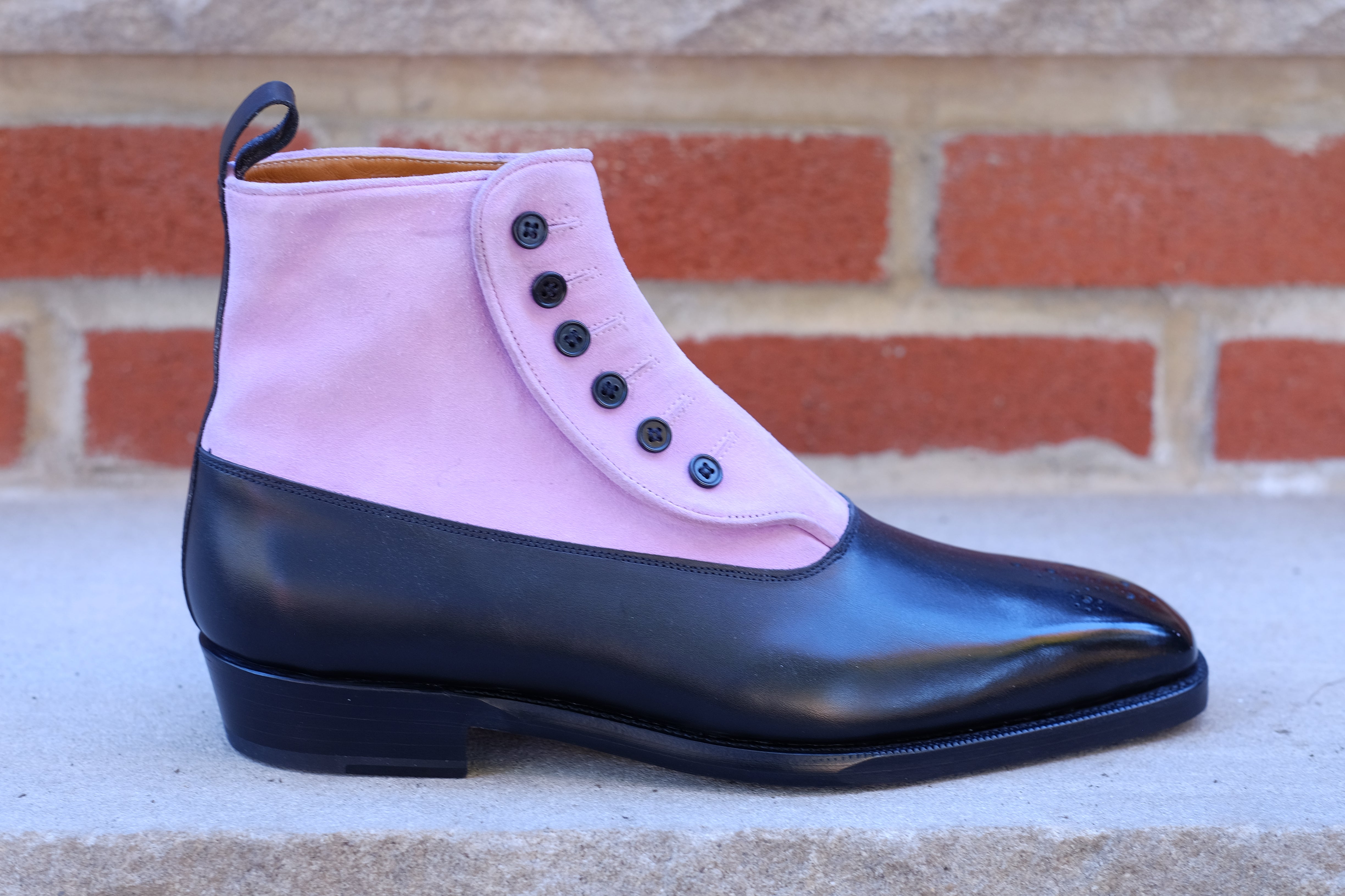 High Point - MTO - Black Calf / Blush Suede - MGF Last - Double Leather Sole-Made To Order-J.FitzPatrick Footwear