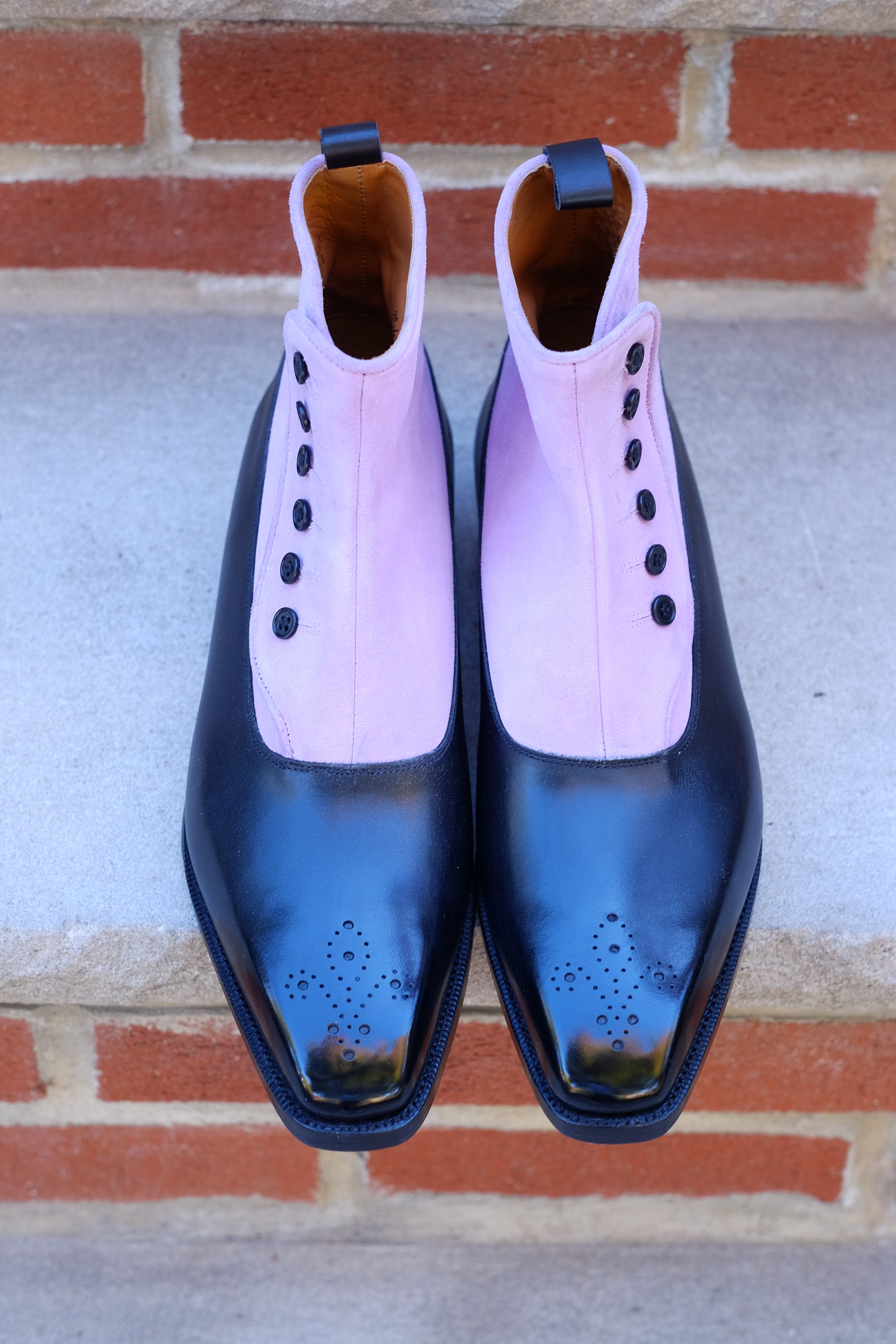 High Point - MTO - Black Calf / Blush Suede - MGF Last - Double Leather Sole-Made To Order-J.FitzPatrick Footwear
