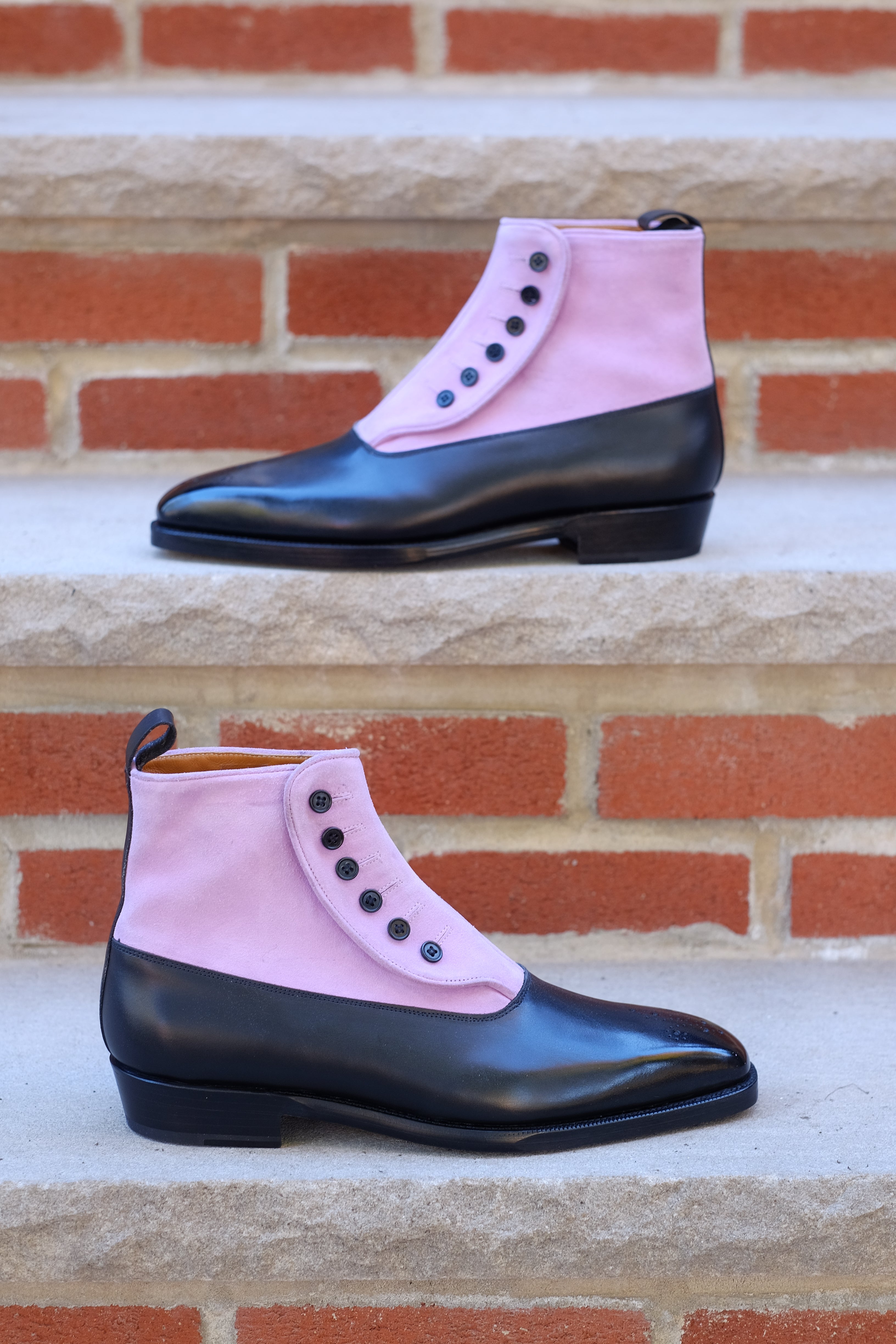 High Point - MTO - Black Calf / Blush Suede - MGF Last - Double Leather Sole-Made To Order-J.FitzPatrick Footwear
