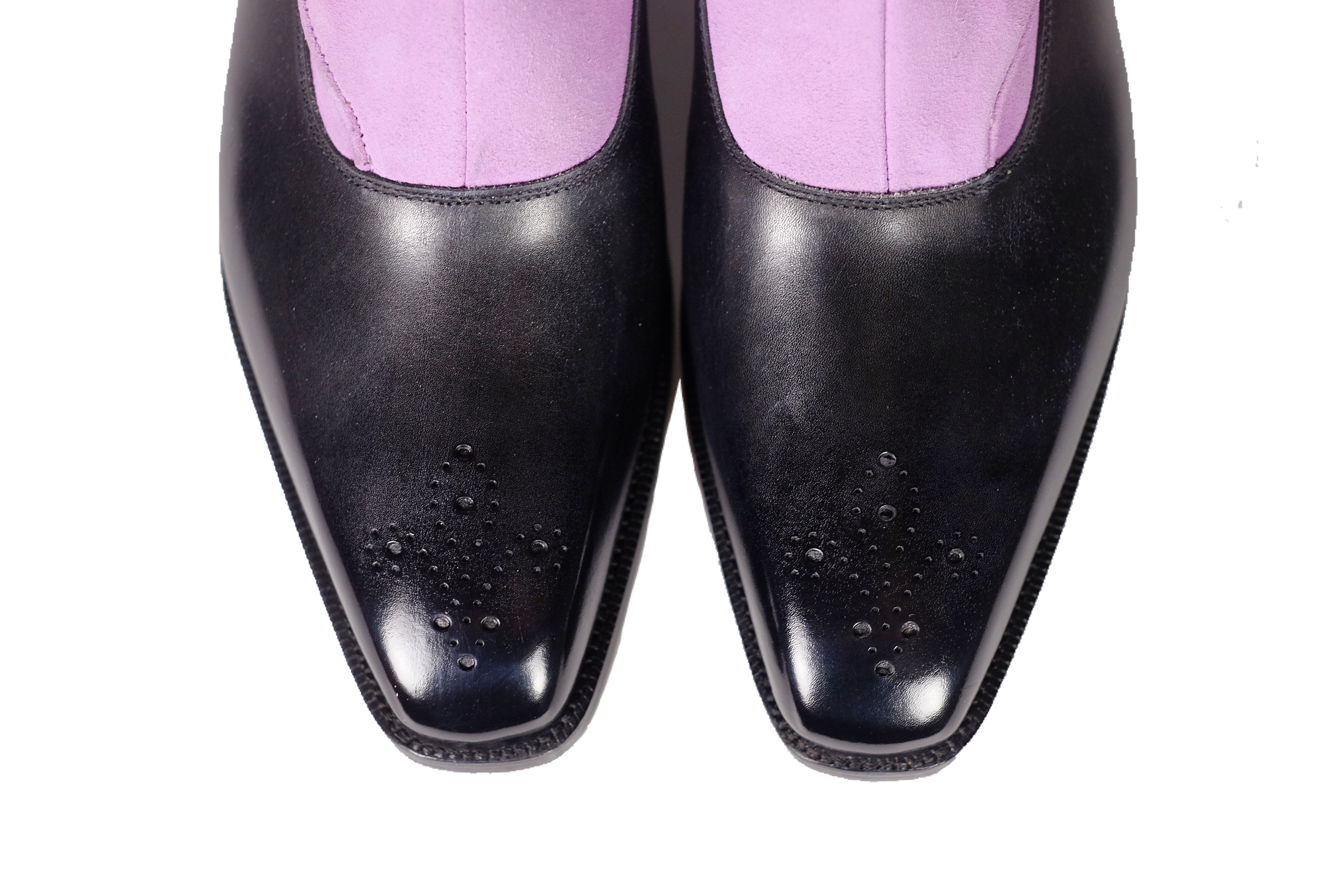 High Point - MTO - Black Calf / Blush Suede - MGF Last - Double Leather Sole-Made To Order-J.FitzPatrick Footwear