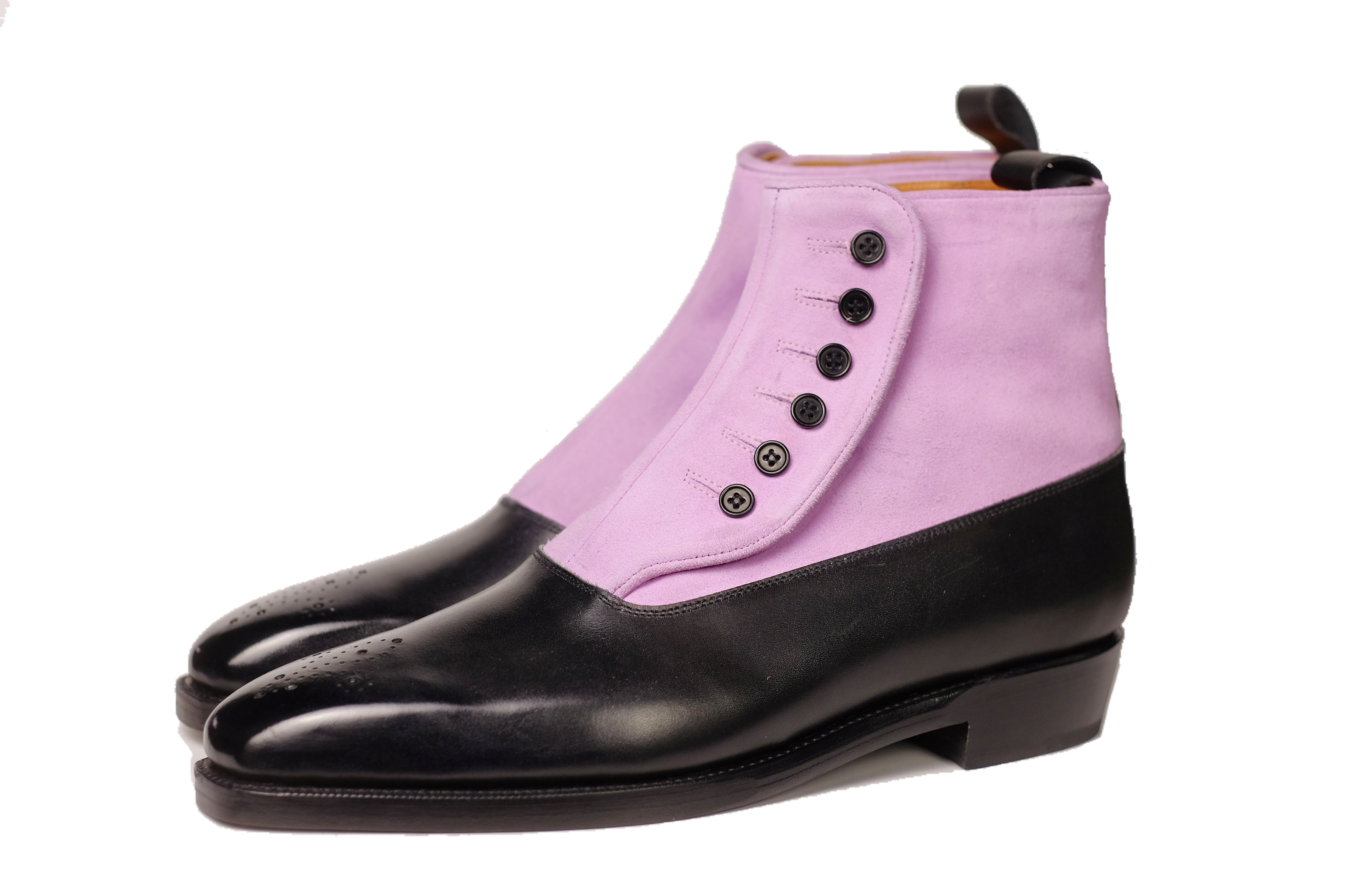 High Point - MTO - Black Calf / Blush Suede - MGF Last - Double Leather Sole-Made To Order-J.FitzPatrick Footwear