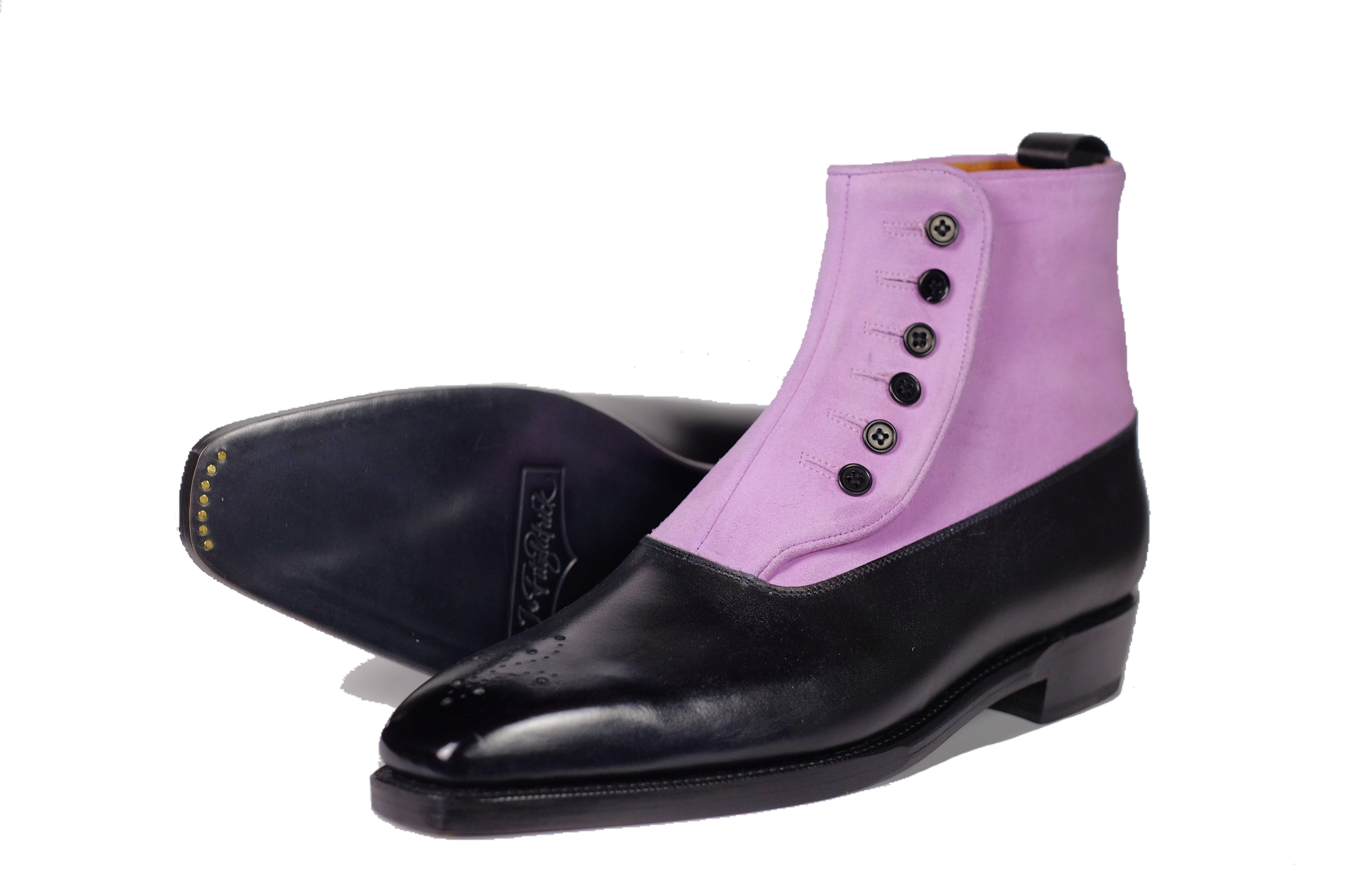 High Point - MTO - Black Calf / Blush Suede - MGF Last - Double Leather Sole-Made To Order-J.FitzPatrick Footwear