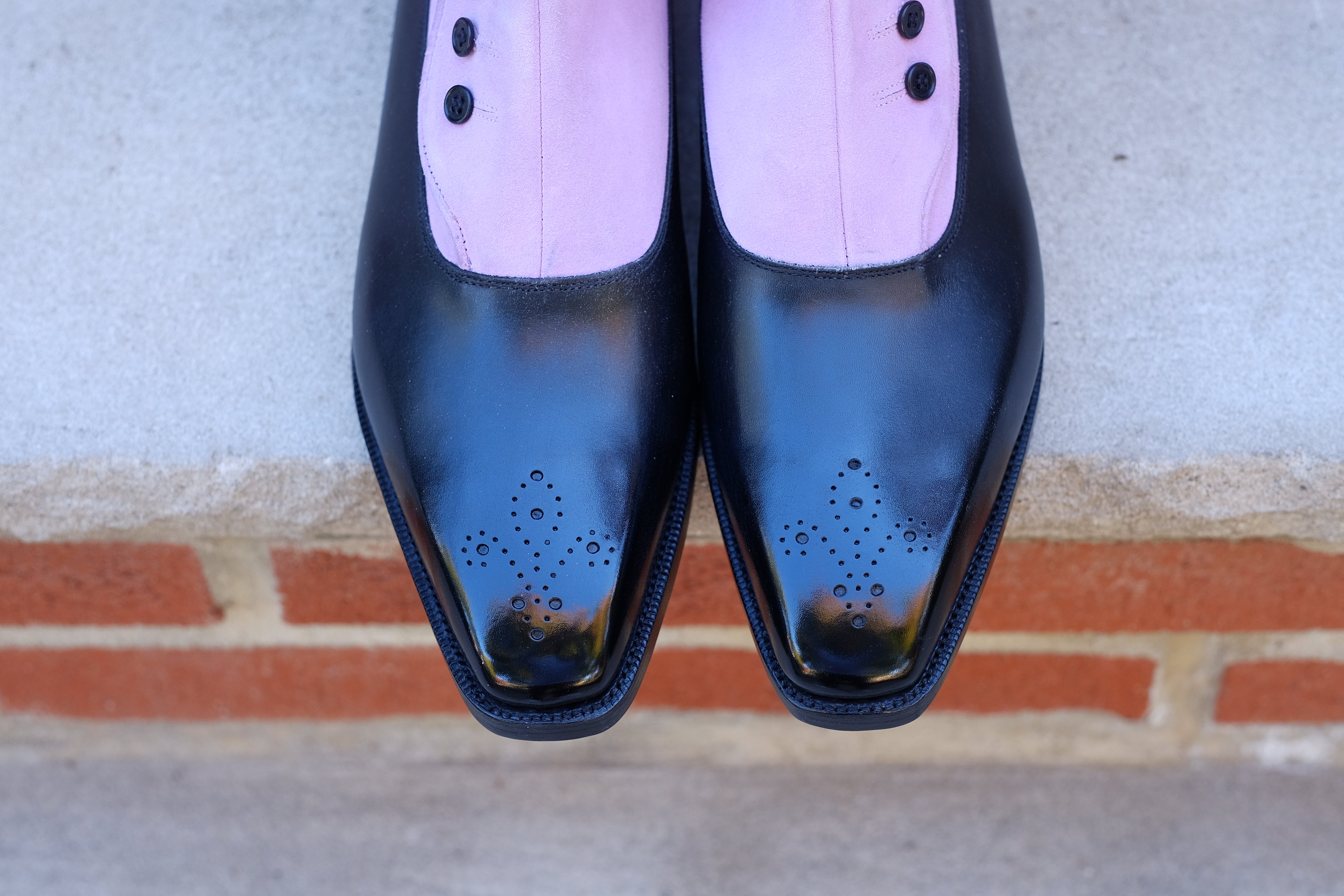 High Point - MTO - Black Calf / Blush Suede - MGF Last - Double Leather Sole-Made To Order-J.FitzPatrick Footwear