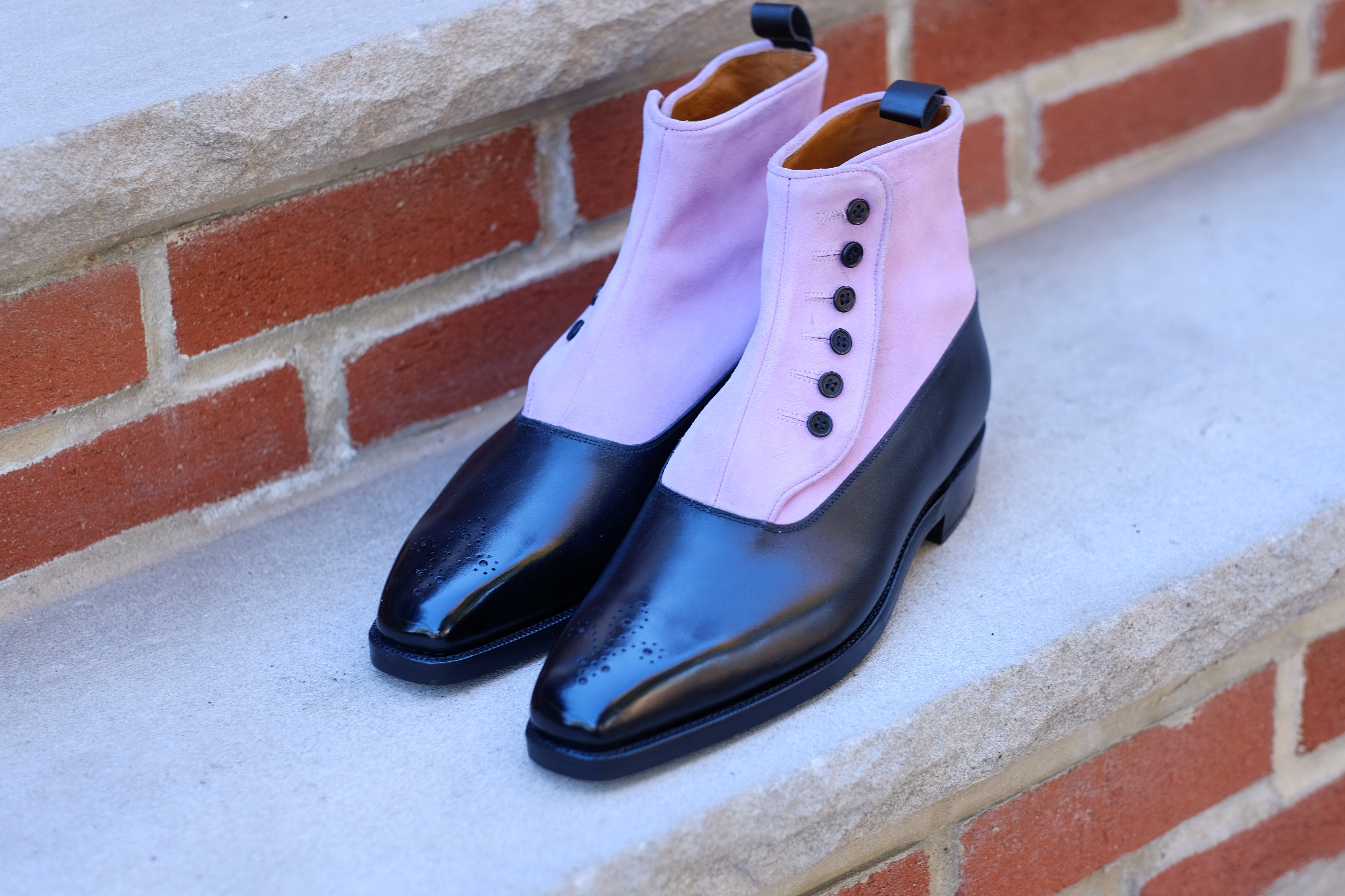 High Point - MTO - Black Calf / Blush Suede - MGF Last - Double Leather Sole-Made To Order-J.FitzPatrick Footwear