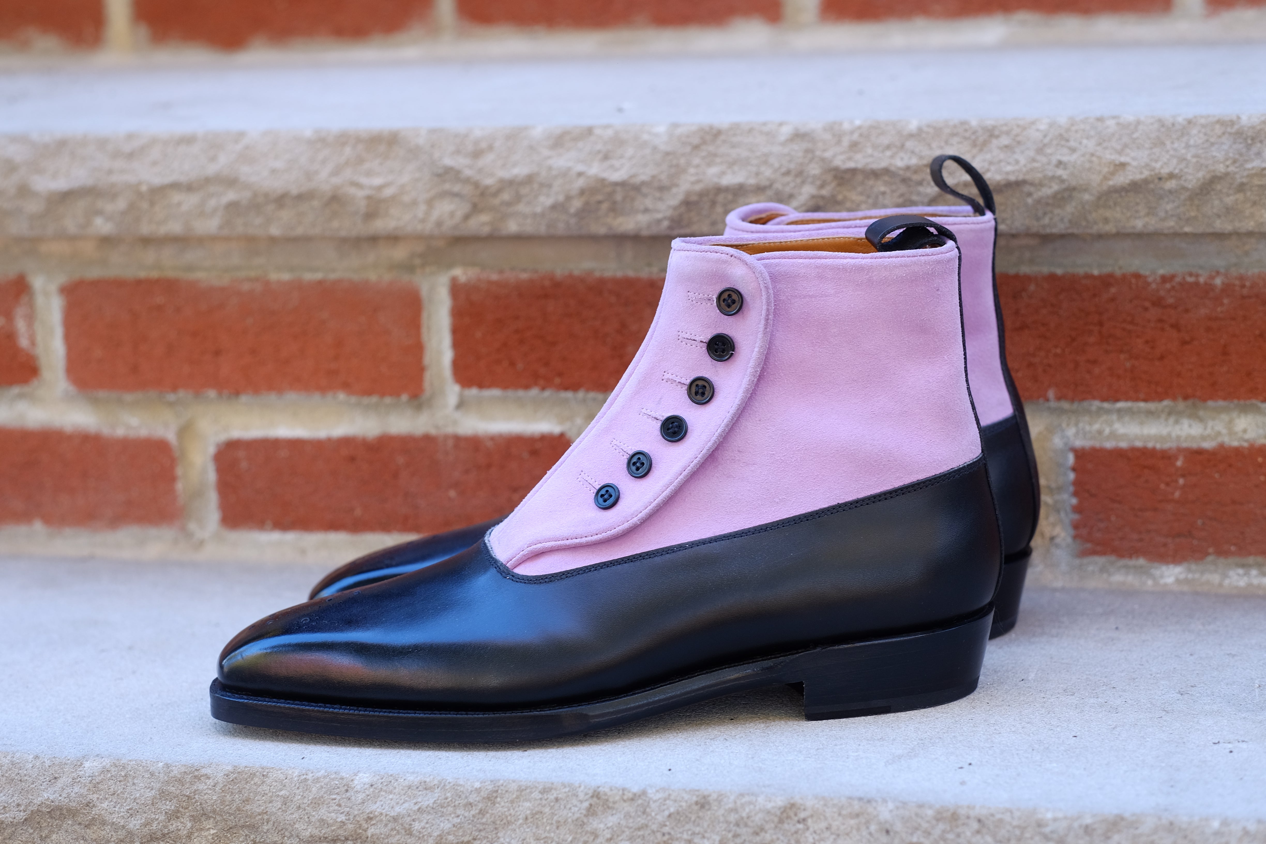 High Point - MTO - Black Calf / Blush Suede - MGF Last - Double Leather Sole-Made To Order-J.FitzPatrick Footwear
