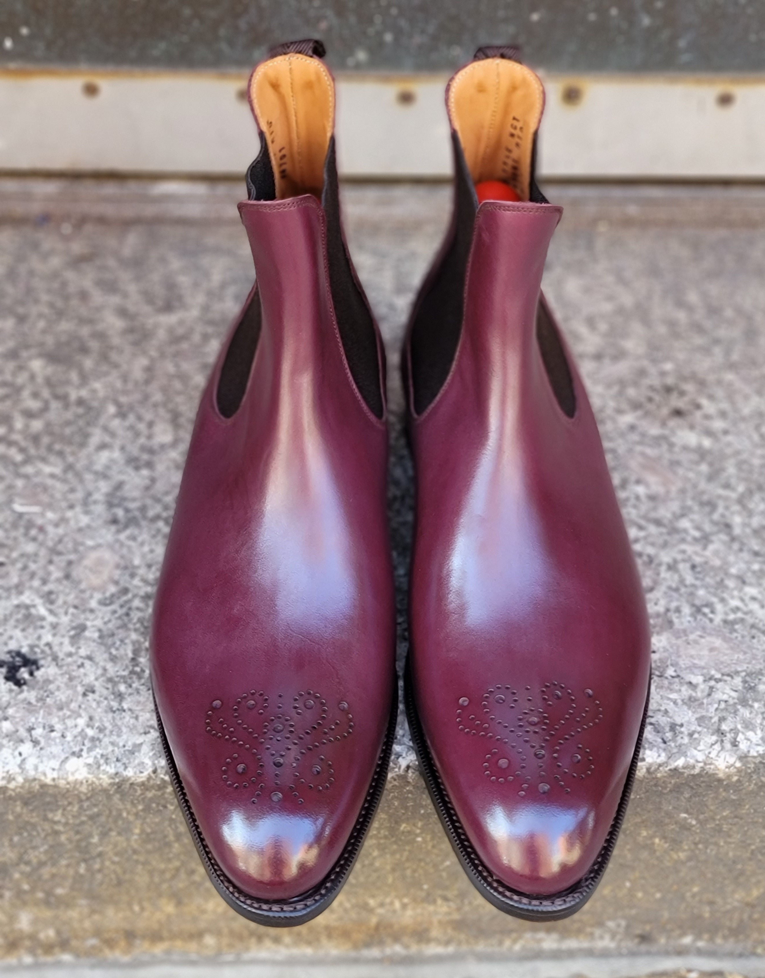 Highland - MTO - Orchid Calf - NGT Last - Single Leather Sole-Made To Order Chelsea Boot Medallion-J.FitzPatrick Footwear