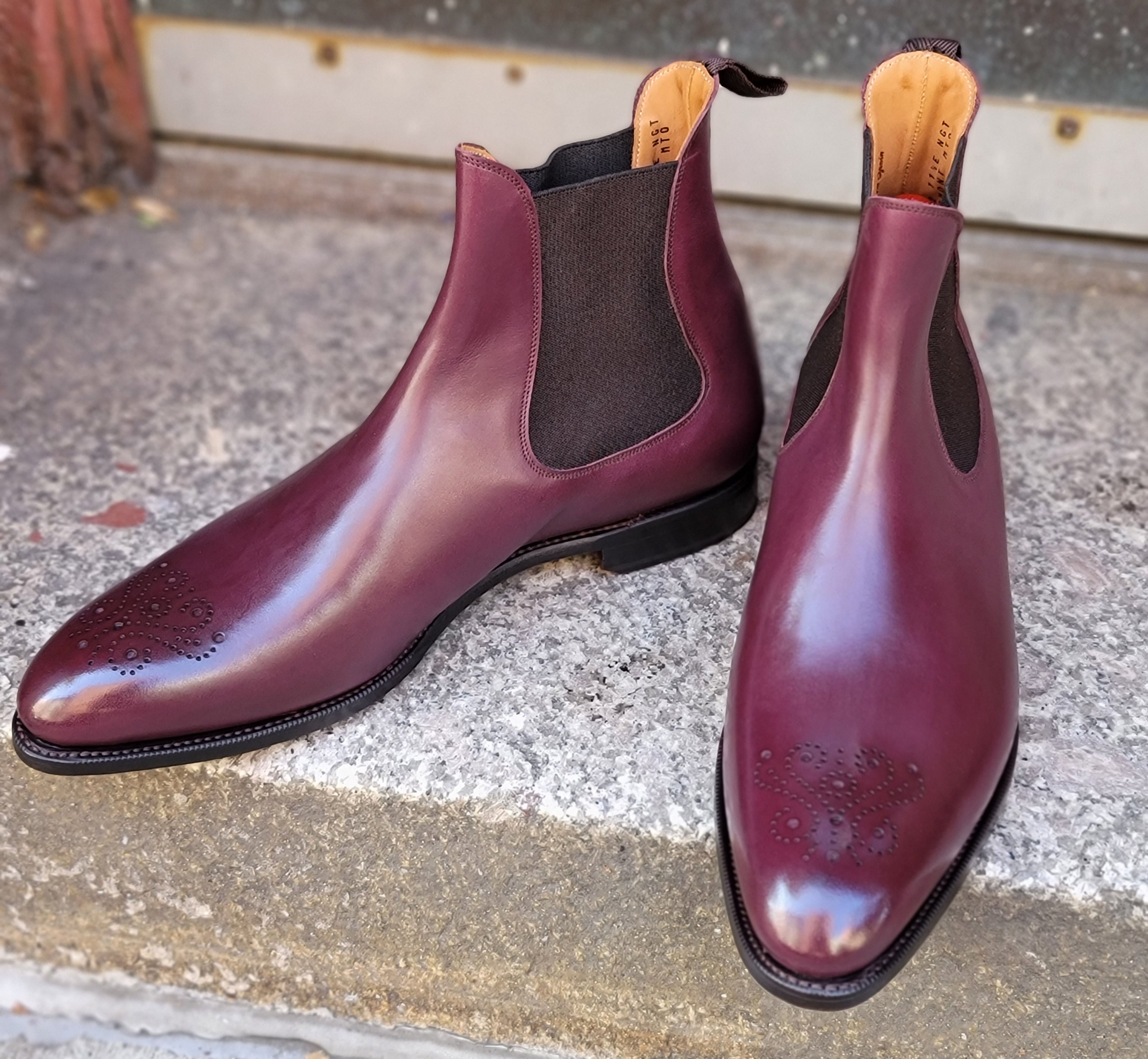 Highland - MTO - Orchid Calf - NGT Last - Single Leather Sole-Made To Order Chelsea Boot Medallion-J.FitzPatrick Footwear