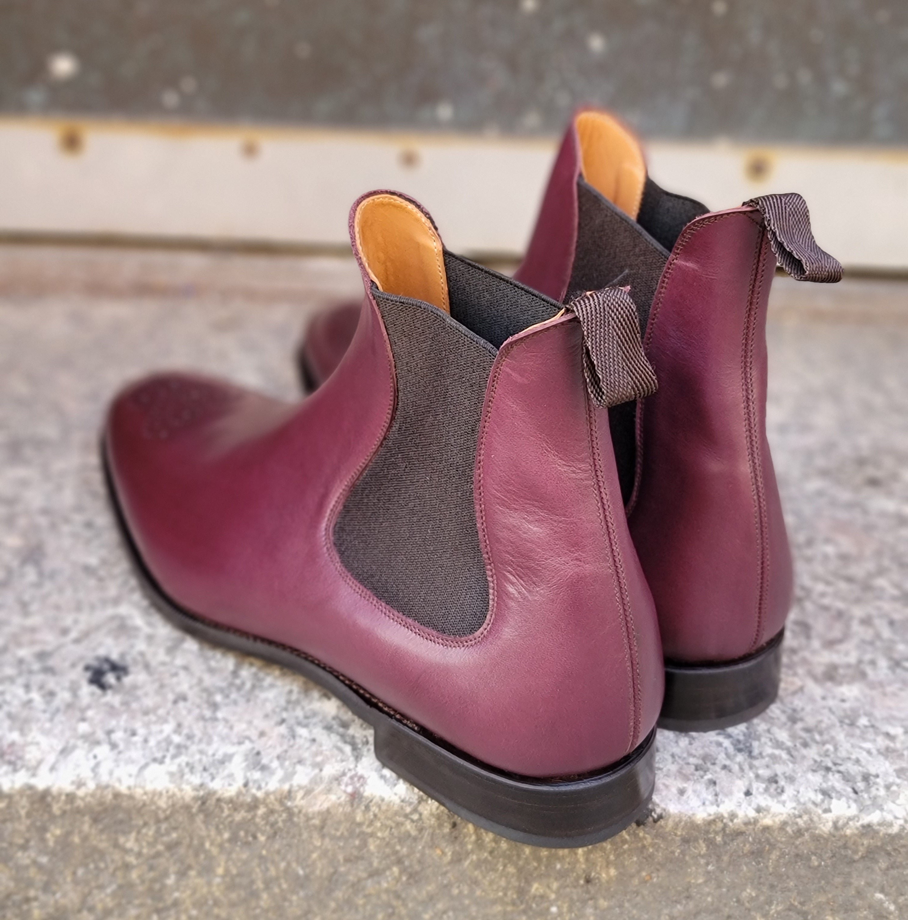 Highland - MTO - Orchid Calf - NGT Last - Single Leather Sole-Made To Order Chelsea Boot Medallion-J.FitzPatrick Footwear