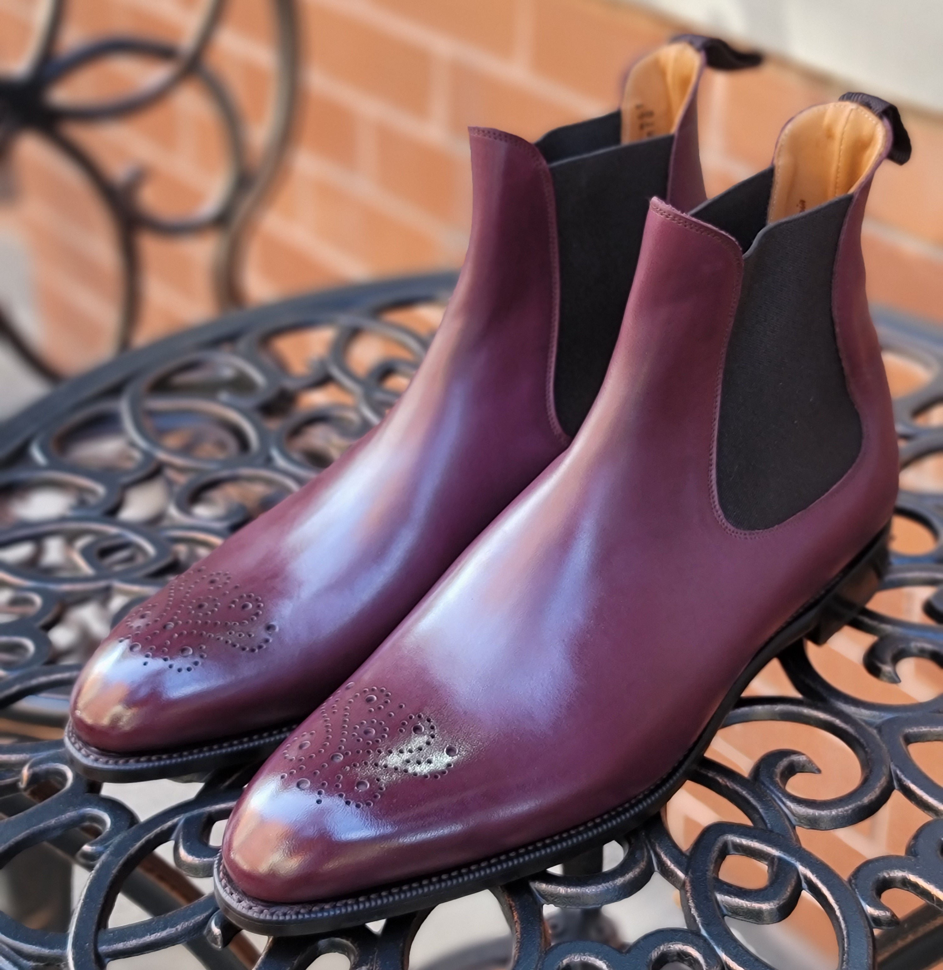 Highland - MTO - Orchid Calf - NGT Last - Single Leather Sole-Made To Order Chelsea Boot Medallion-J.FitzPatrick Footwear