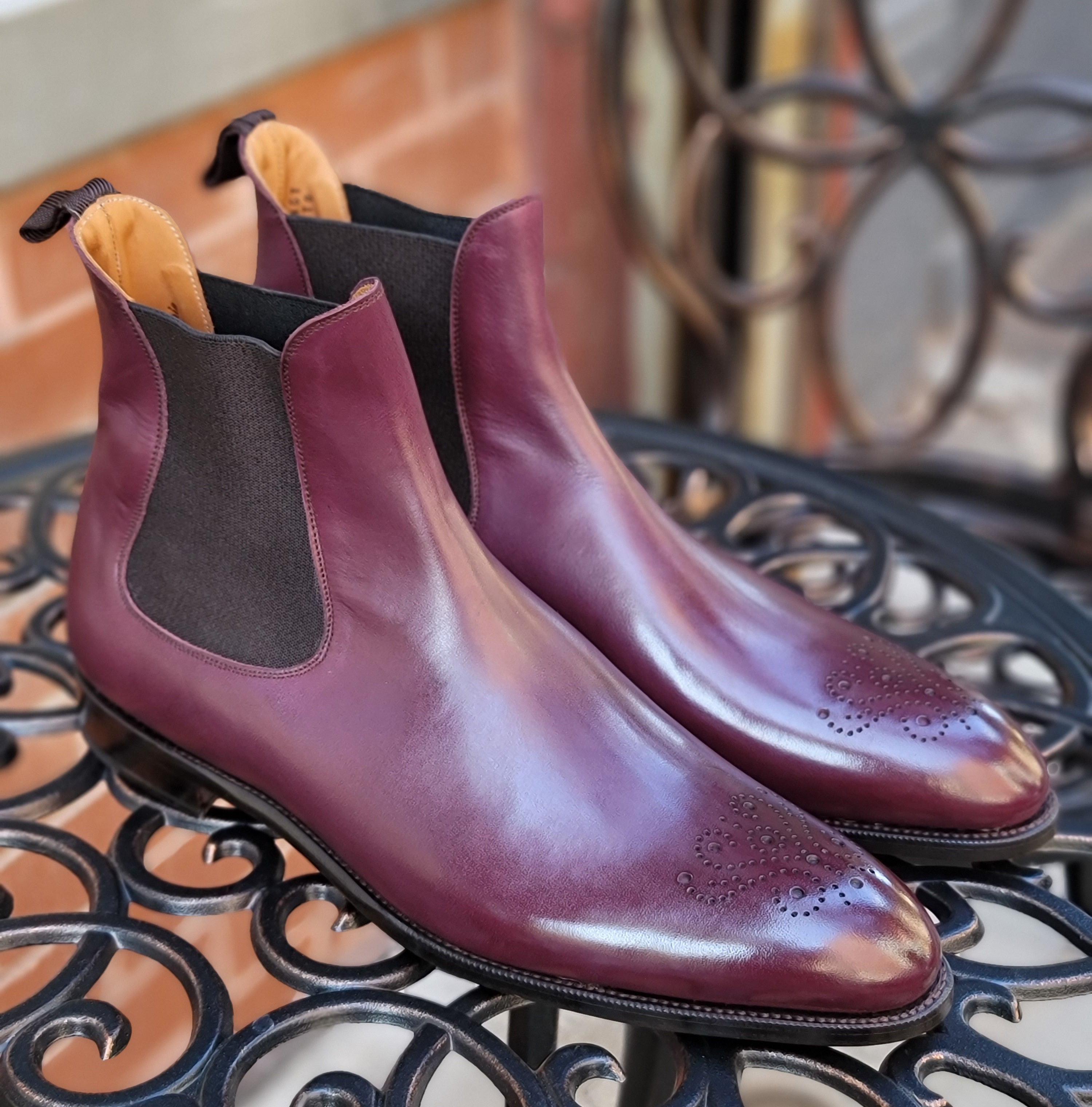 Highland - MTO - Orchid Calf - NGT Last - Single Leather Sole-Made To Order Chelsea Boot Medallion-J.FitzPatrick Footwear
