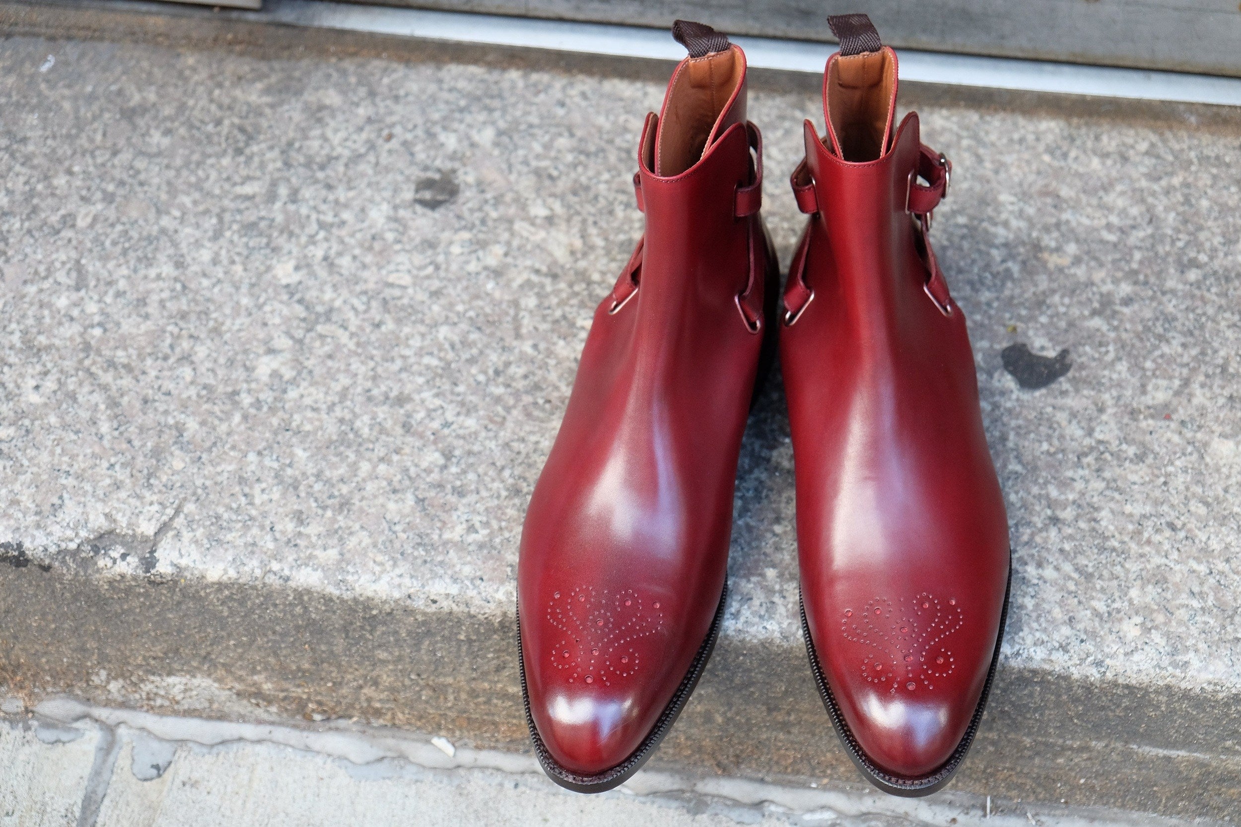 Indianola - MTO - Burgundy Calf - NGT Last - Single Leather Sole-Made To Order Jodhpur Boots-J.FitzPatrick Footwear