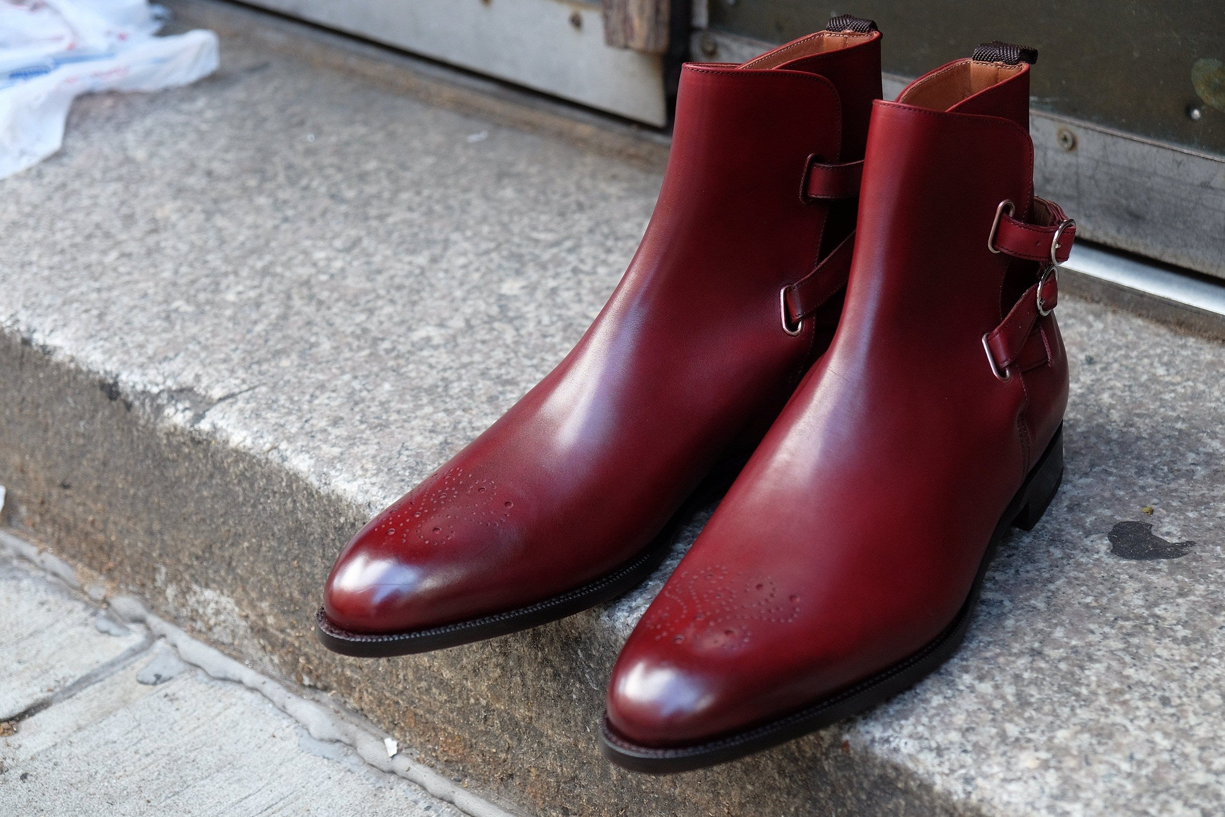 Indianola - MTO - Burgundy Calf - NGT Last - Single Leather Sole-Made To Order Jodhpur Boots-J.FitzPatrick Footwear