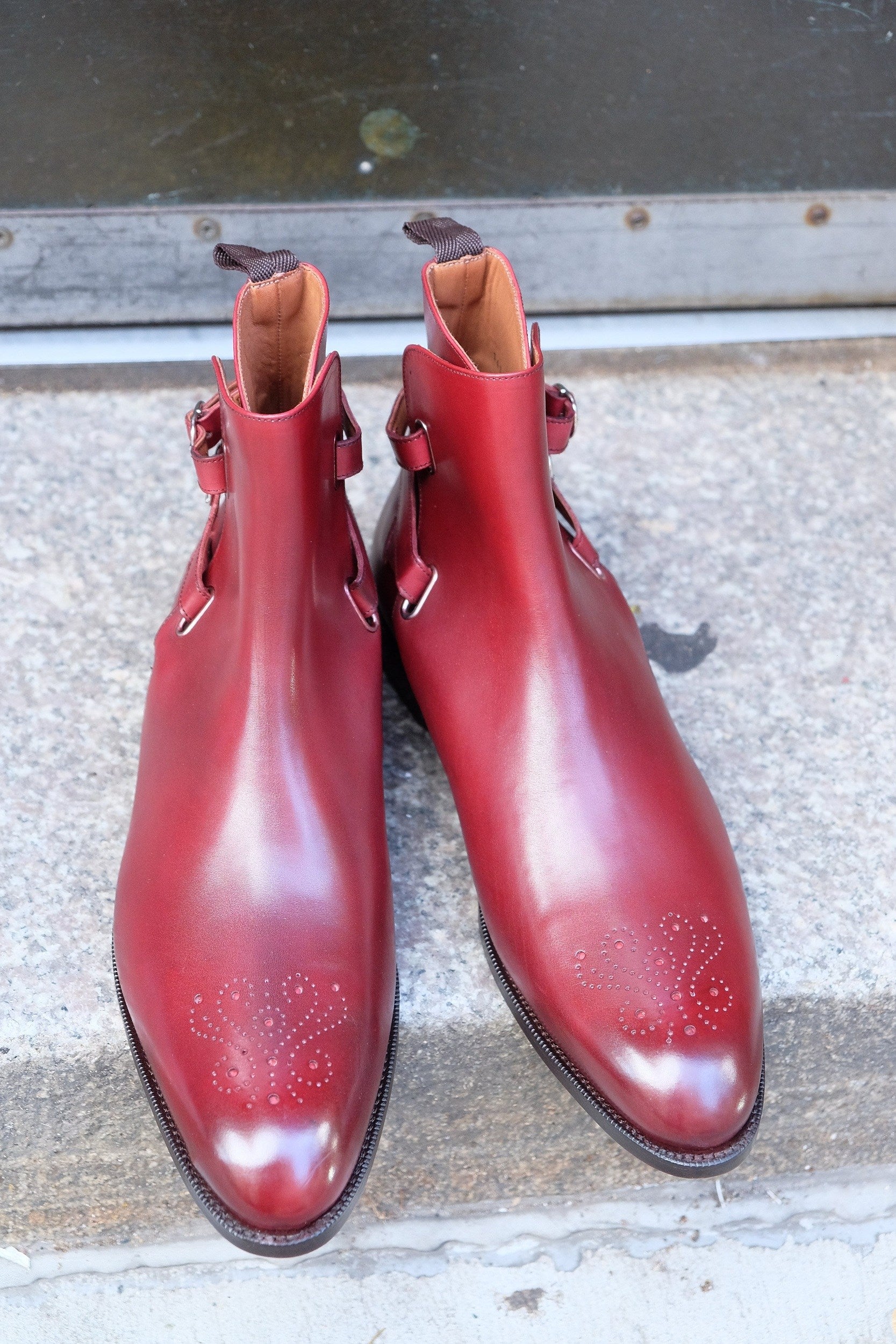 Indianola - MTO - Burgundy Calf - NGT Last - Single Leather Sole-Made To Order Jodhpur Boots-J.FitzPatrick Footwear