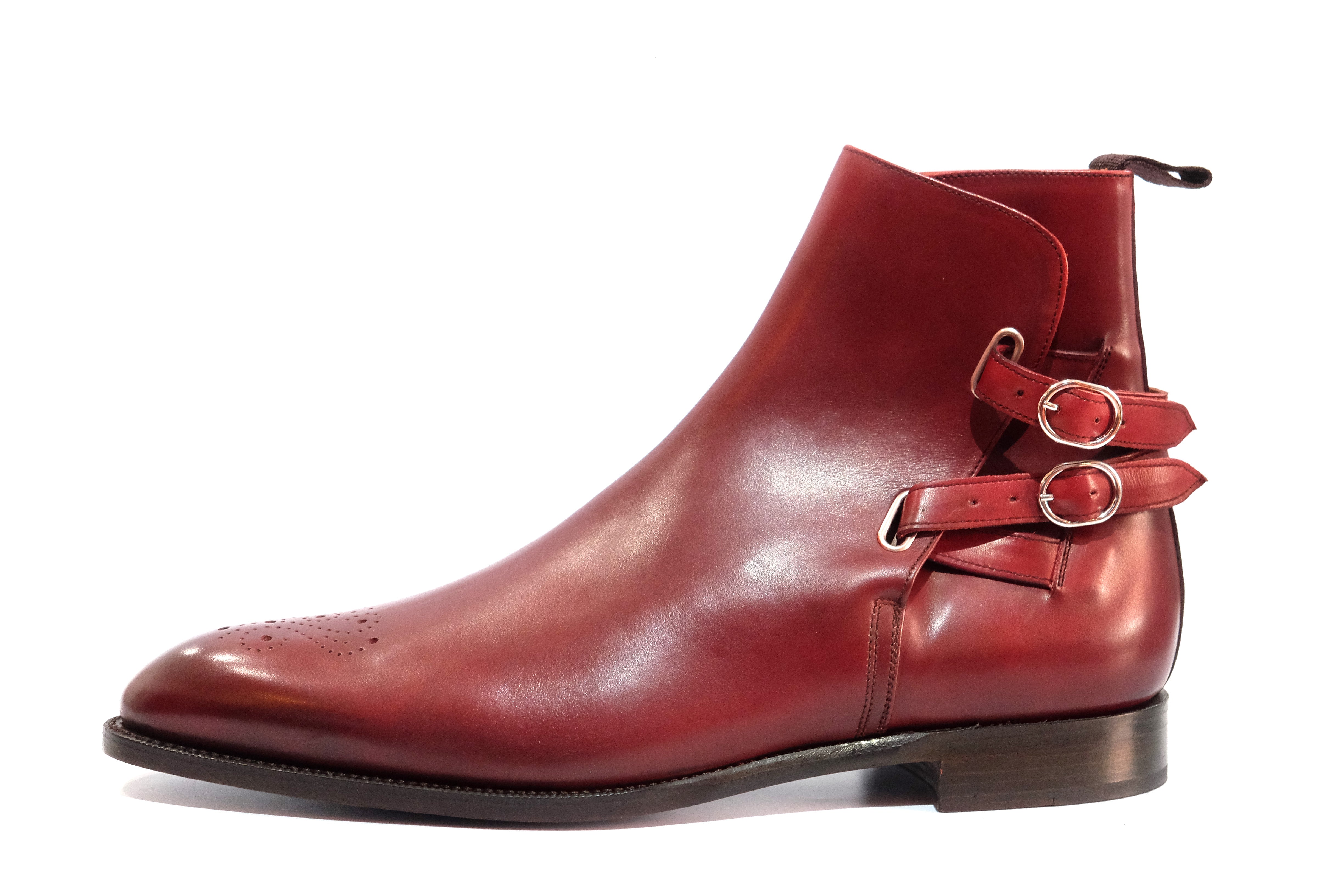 Indianola - MTO - Burgundy Calf - NGT Last - Single Leather Sole-Made To Order Jodhpur Boots-J.FitzPatrick Footwear