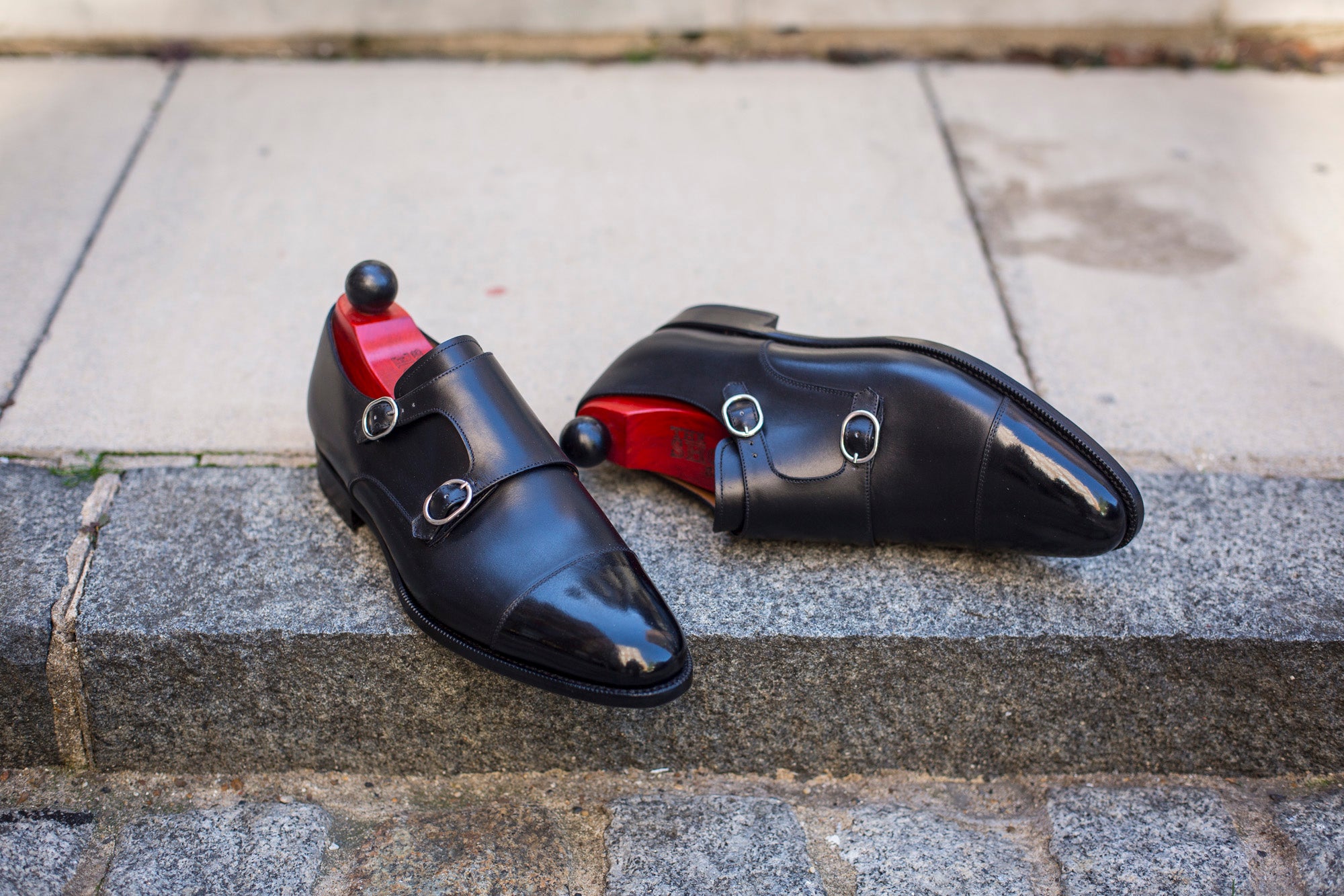 Kent - MTO - Black Calf-Made To Order Double Monkstrap Cap Toe-J.FitzPatrick Footwear