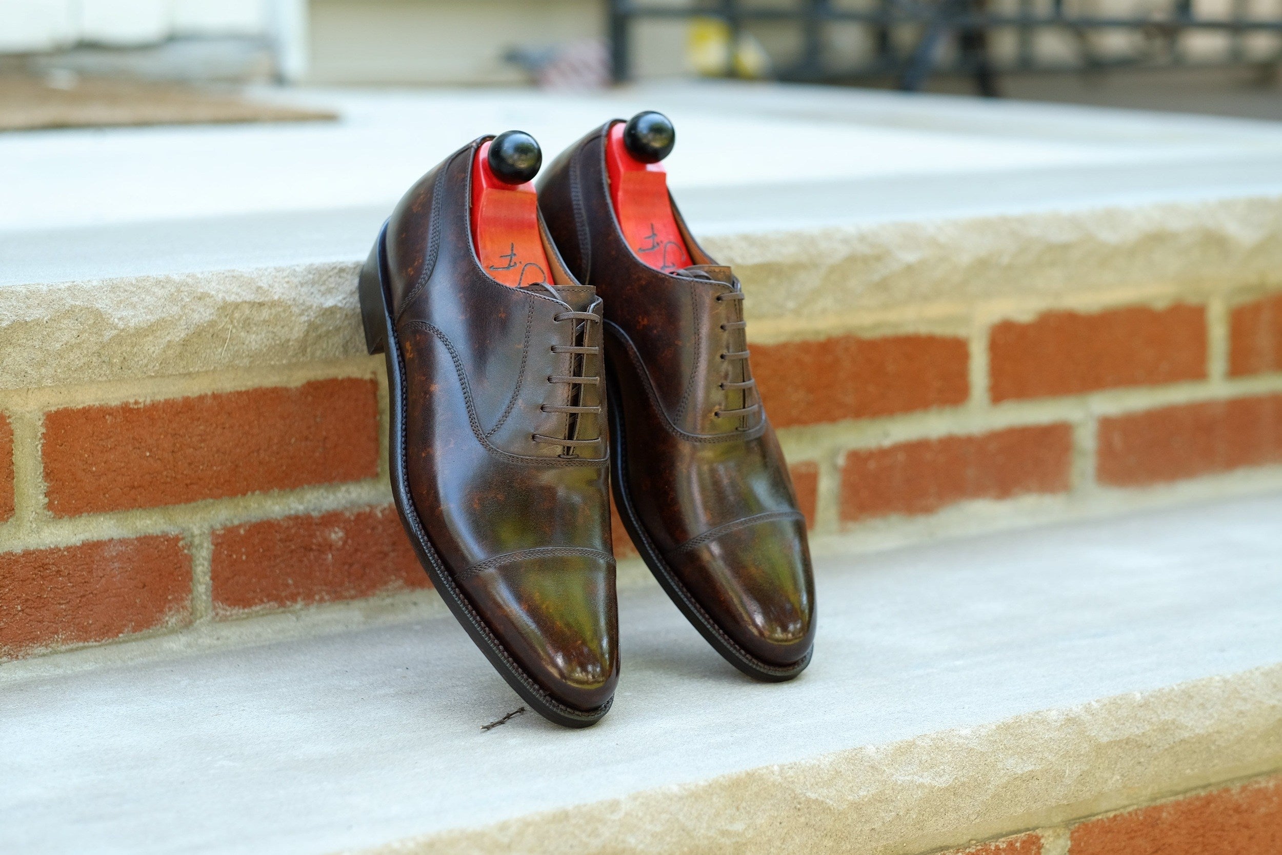 Magnolia - Dark Brown Marble Patina - PRE ORDER-Captoe Cap Toe Oxfords-J.FitzPatrick Footwear
