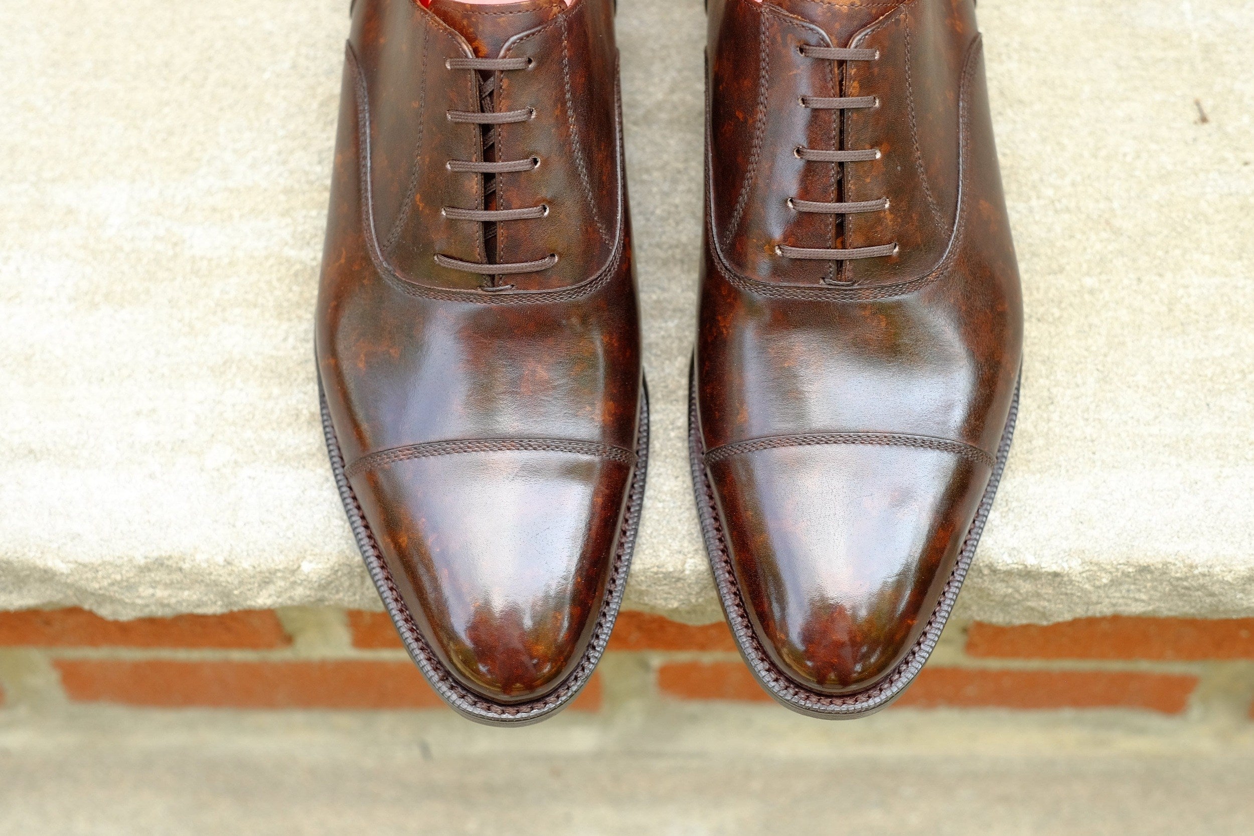 Magnolia - Dark Brown Marble Patina - PRE ORDER-Captoe Cap Toe Oxfords-J.FitzPatrick Footwear