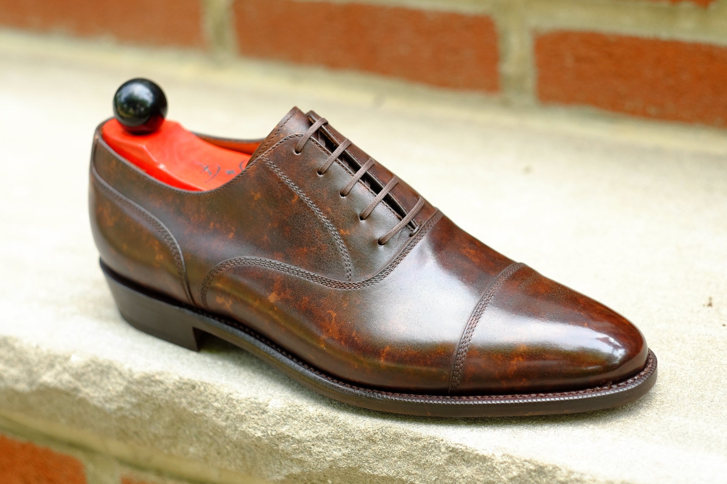 Magnolia - Dark Brown Marble Patina - PRE ORDER-Captoe Cap Toe Oxfords-J.FitzPatrick Footwear
