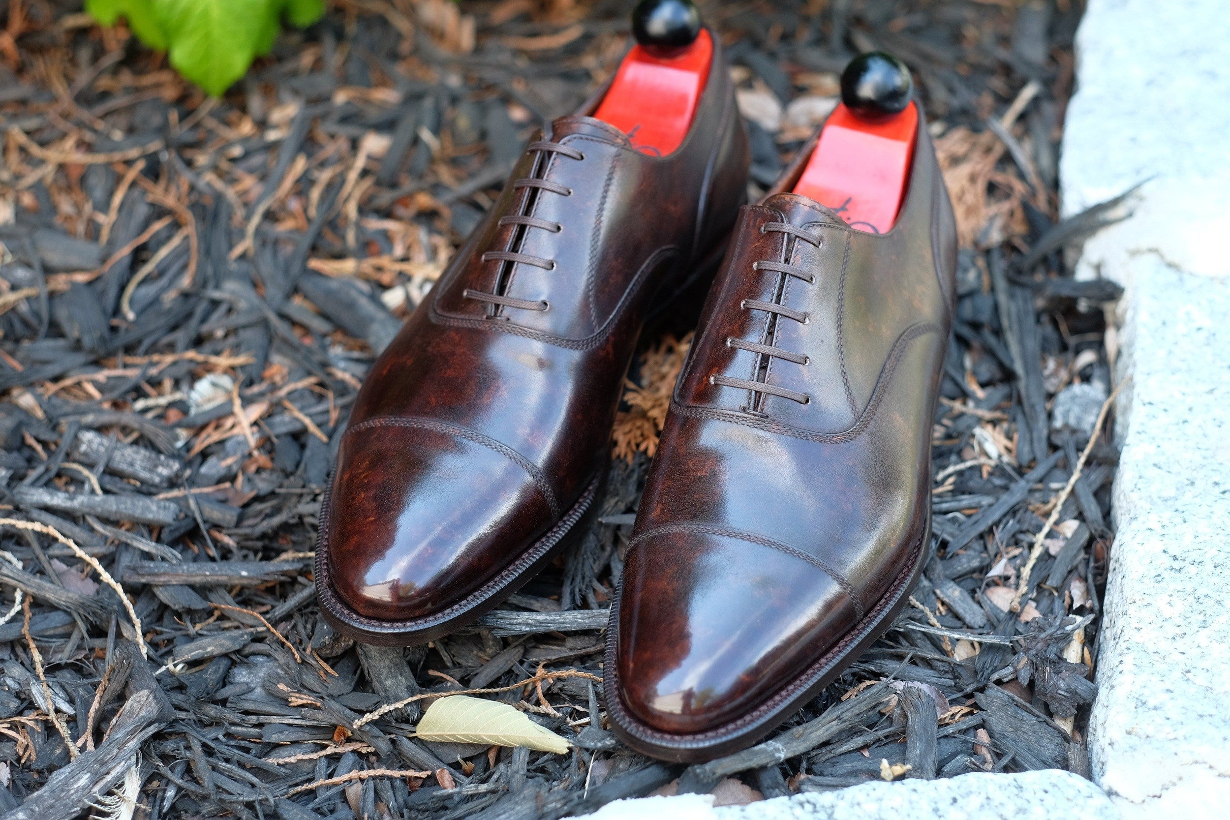 Magnolia - Dark Brown Marble Patina - PRE ORDER-Captoe Cap Toe Oxfords-J.FitzPatrick Footwear