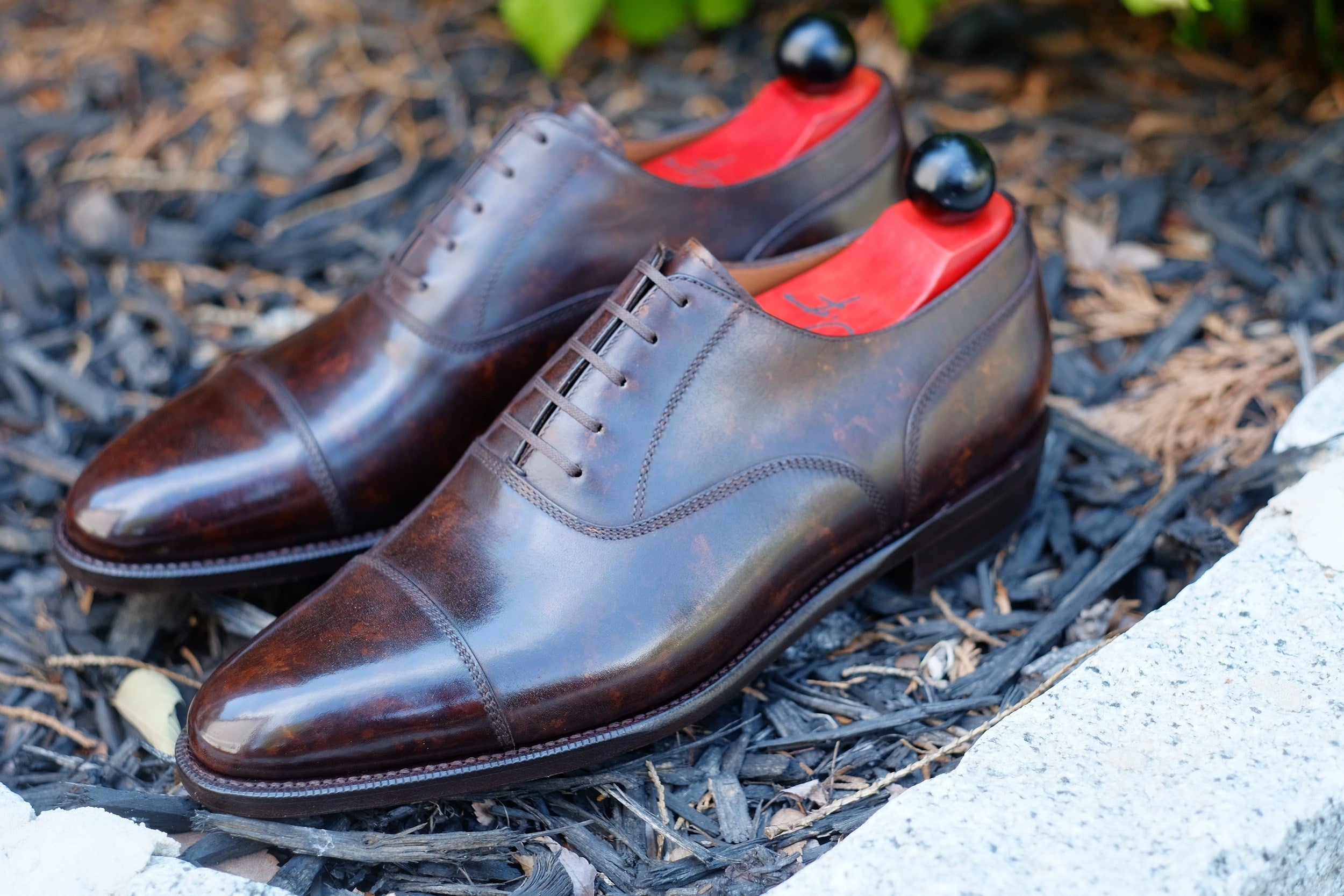 Magnolia - Dark Brown Marble Patina - PRE ORDER-Captoe Cap Toe Oxfords-J.FitzPatrick Footwear