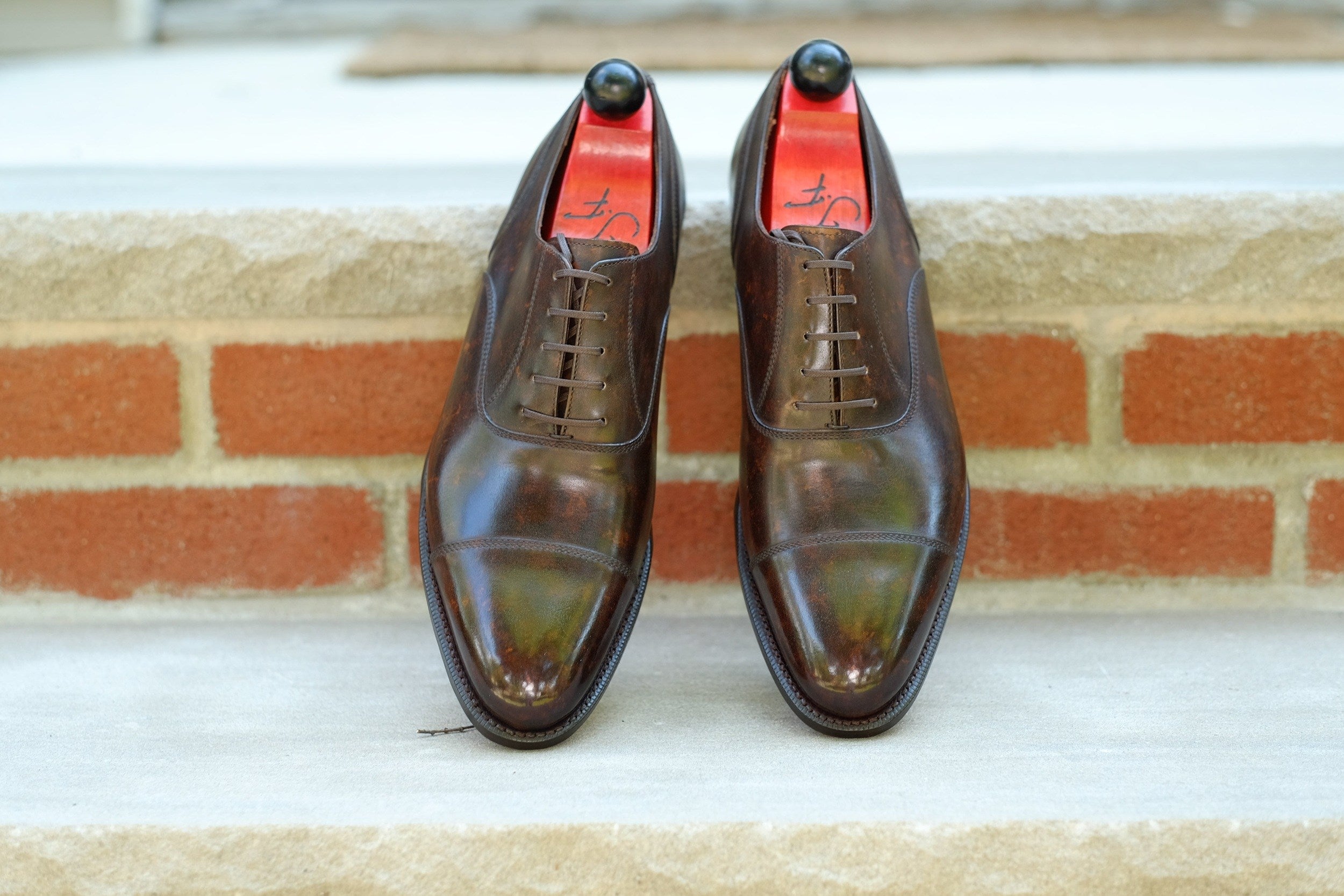 Magnolia - Dark Brown Marble Patina - PRE ORDER-Captoe Cap Toe Oxfords-J.FitzPatrick Footwear