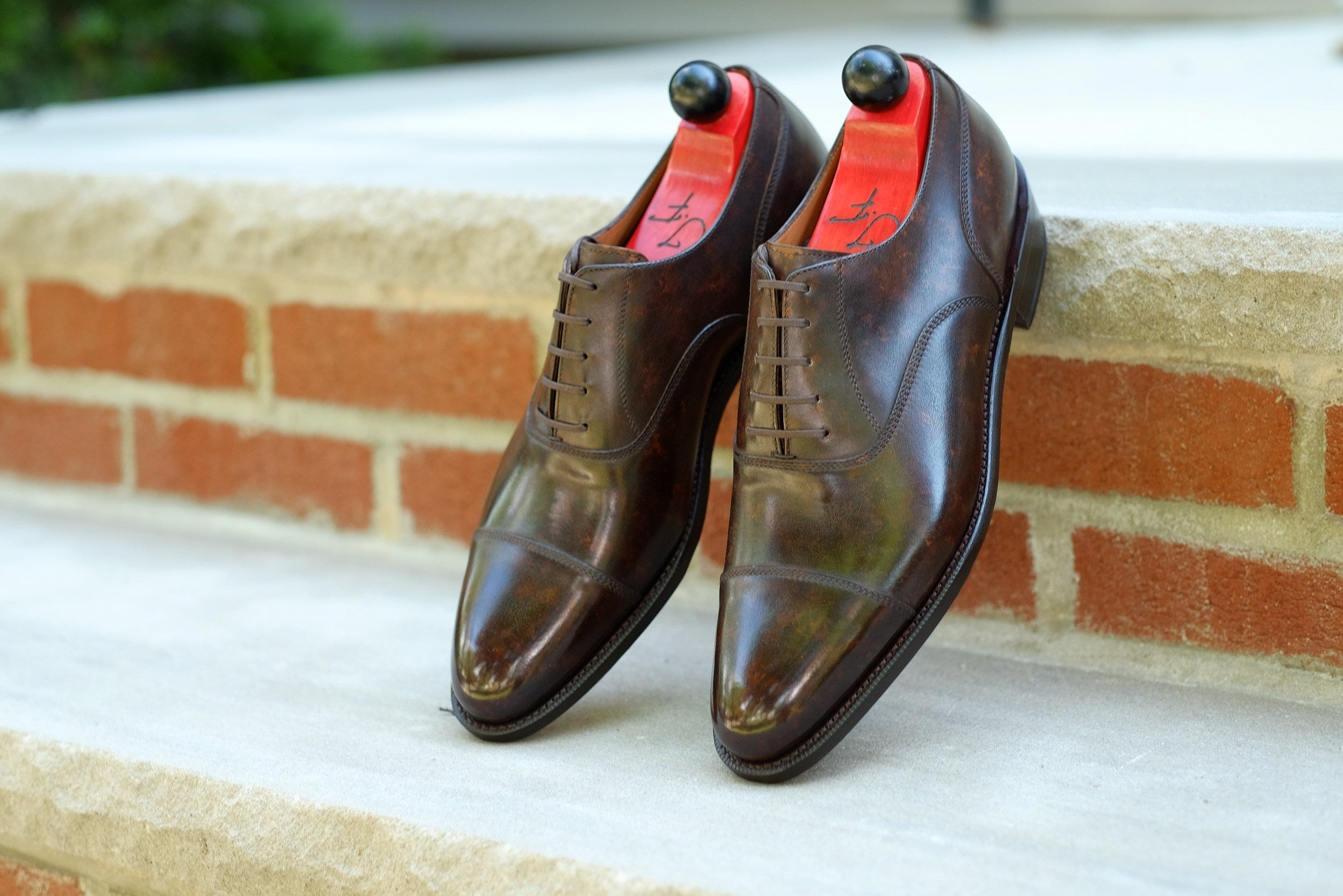 Magnolia - Dark Brown Marble Patina - PRE ORDER-Captoe Cap Toe Oxfords-J.FitzPatrick Footwear