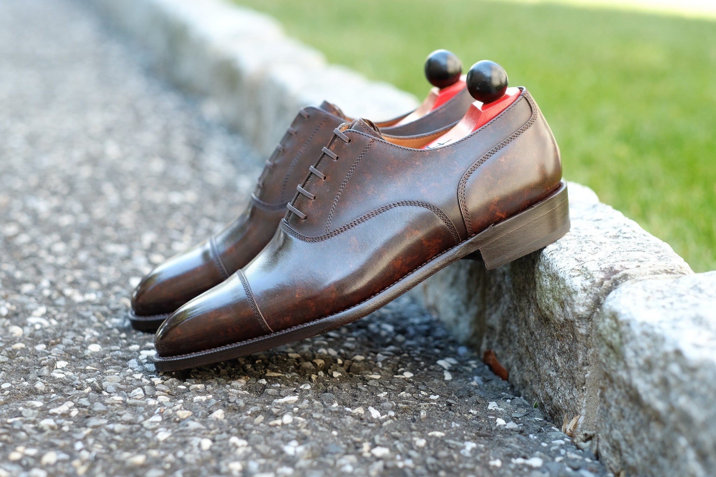 Magnolia - Dark Brown Marble Patina - PRE ORDER-Captoe Cap Toe Oxfords-J.FitzPatrick Footwear